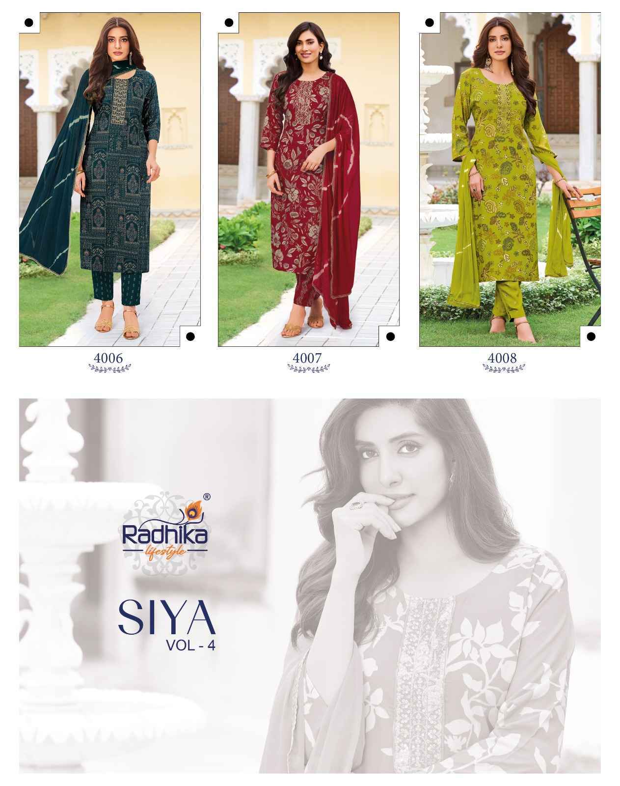 Radhika Lifestyle Siya Vol 4 Reyon Kurti Combo 8 pcs Catalogue