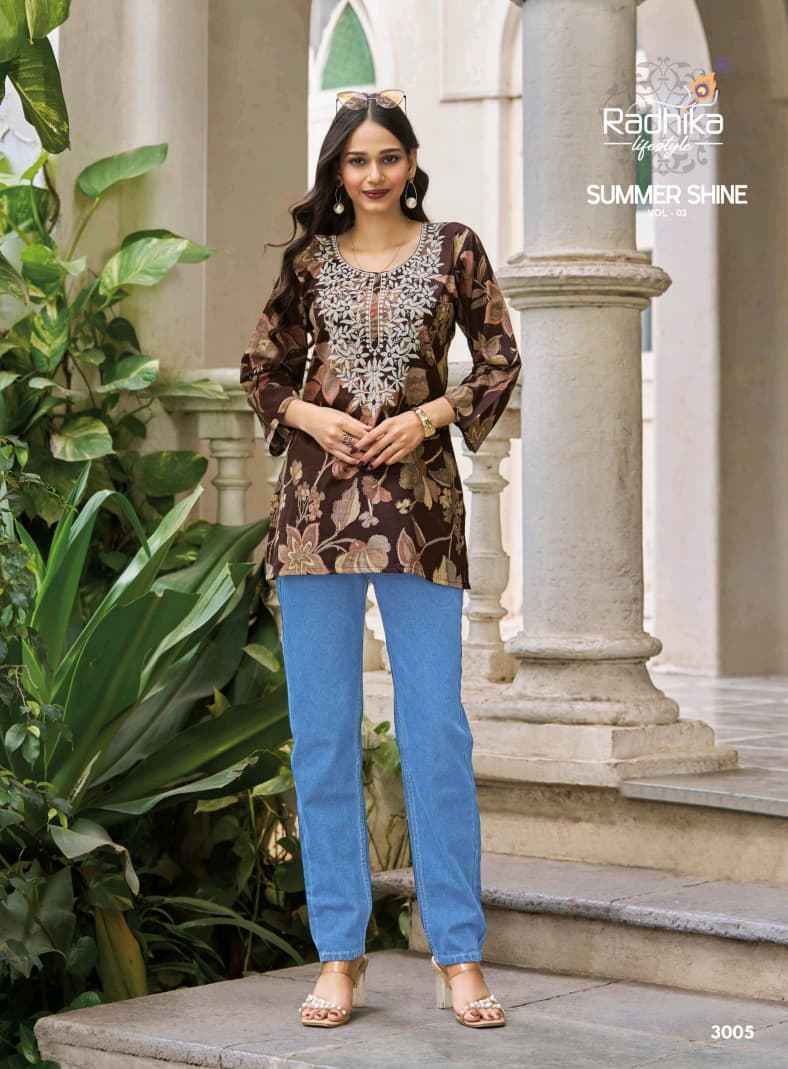 Radhika Lifestyle Summer Shine Vol 3 Cotton Kurti 8 pcs Catalogue