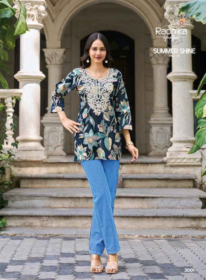 Radhika Lifestyle Summer Shine Vol 3 Cotton Kurti 8 pcs Catalogue