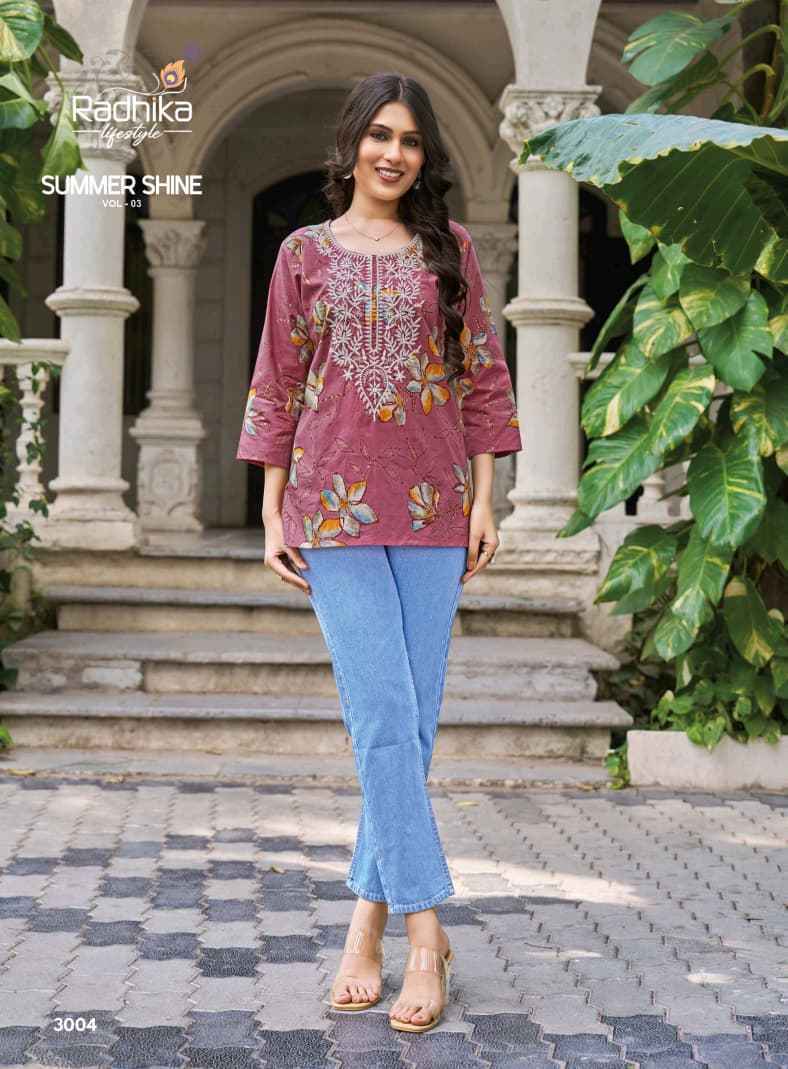 Radhika Lifestyle Summer Shine Vol 3 Cotton Kurti 8 pcs Catalogue