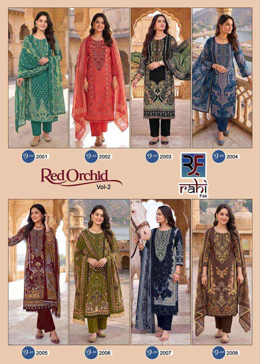 Rahi Fab Red Orchid Vol 2 Cotton Dress Material 8 pcs Catalogue