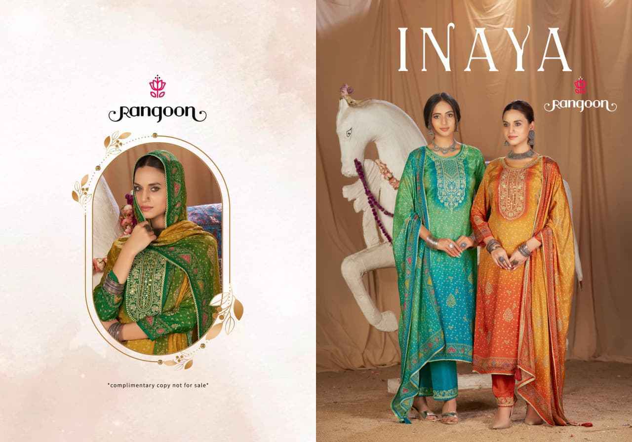 Rangoon Inaya Readymade Muslin Dress 4 pcs Catalogue
