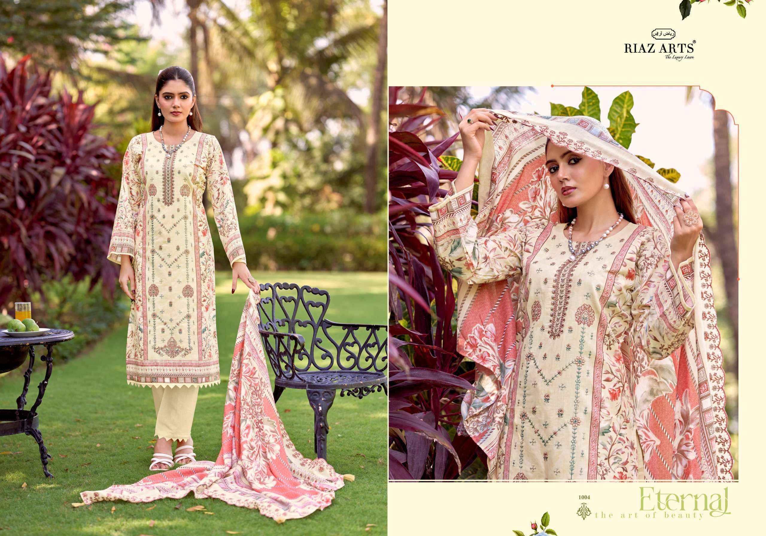 Riaz Arts Bin Saeed Vol 18 Lawn Cotton Dress Material 6 pcs Catalogue