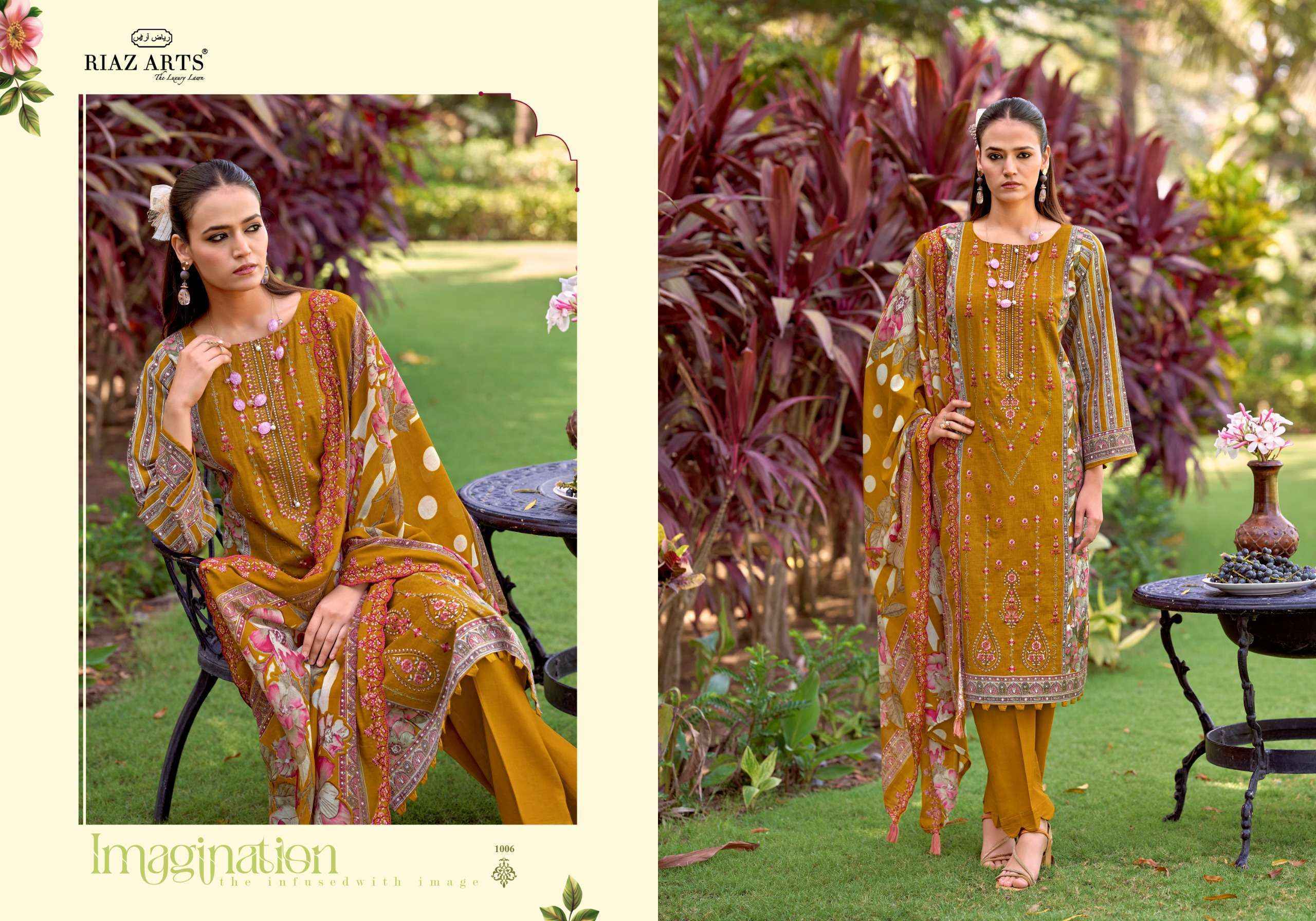 Riaz Arts Bin Saeed Vol 18 Lawn Cotton Dress Material 6 pcs Catalogue