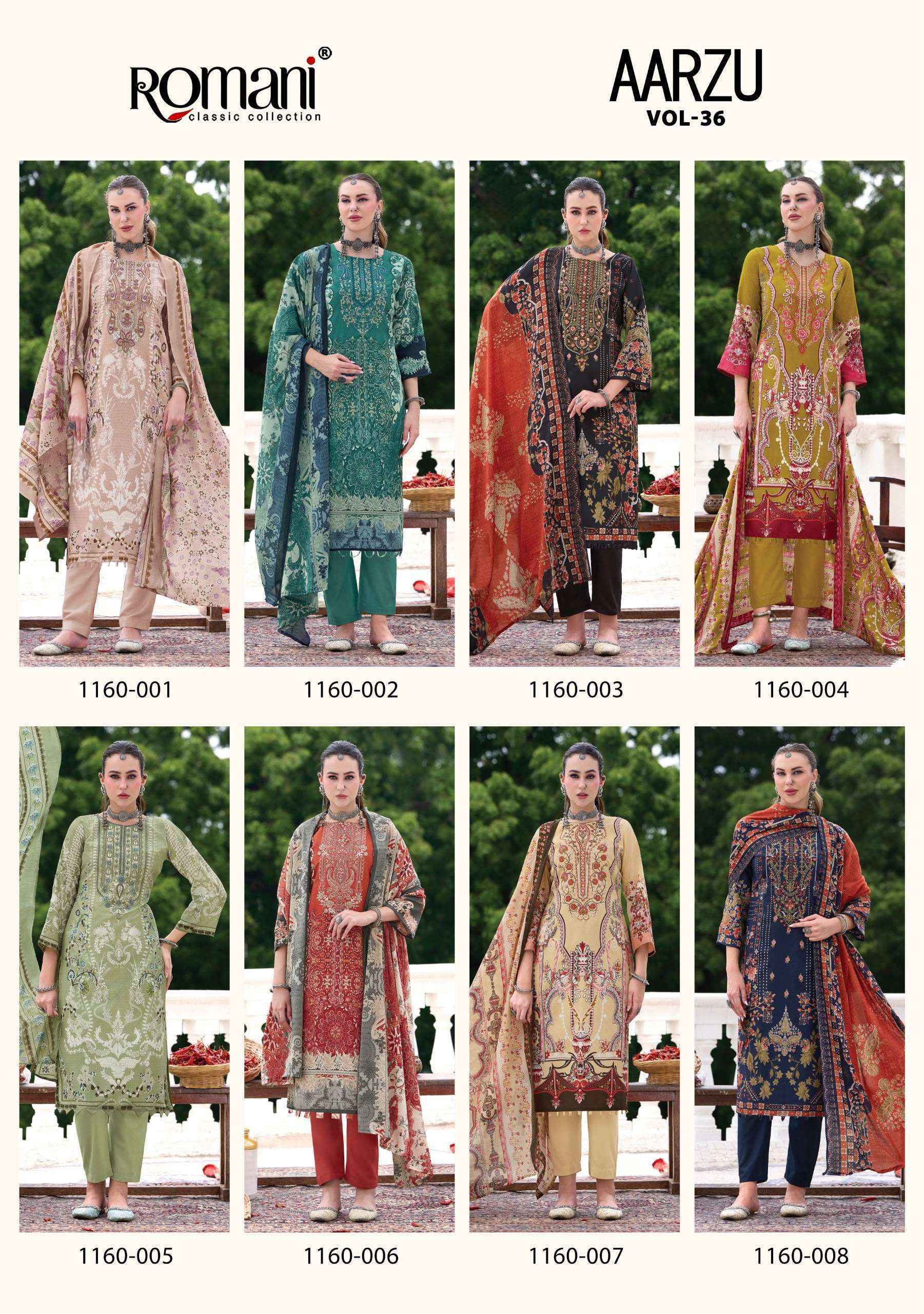 Romani Aarzu Vol 36 Cotton Dress Material 8 pcs Catalogue