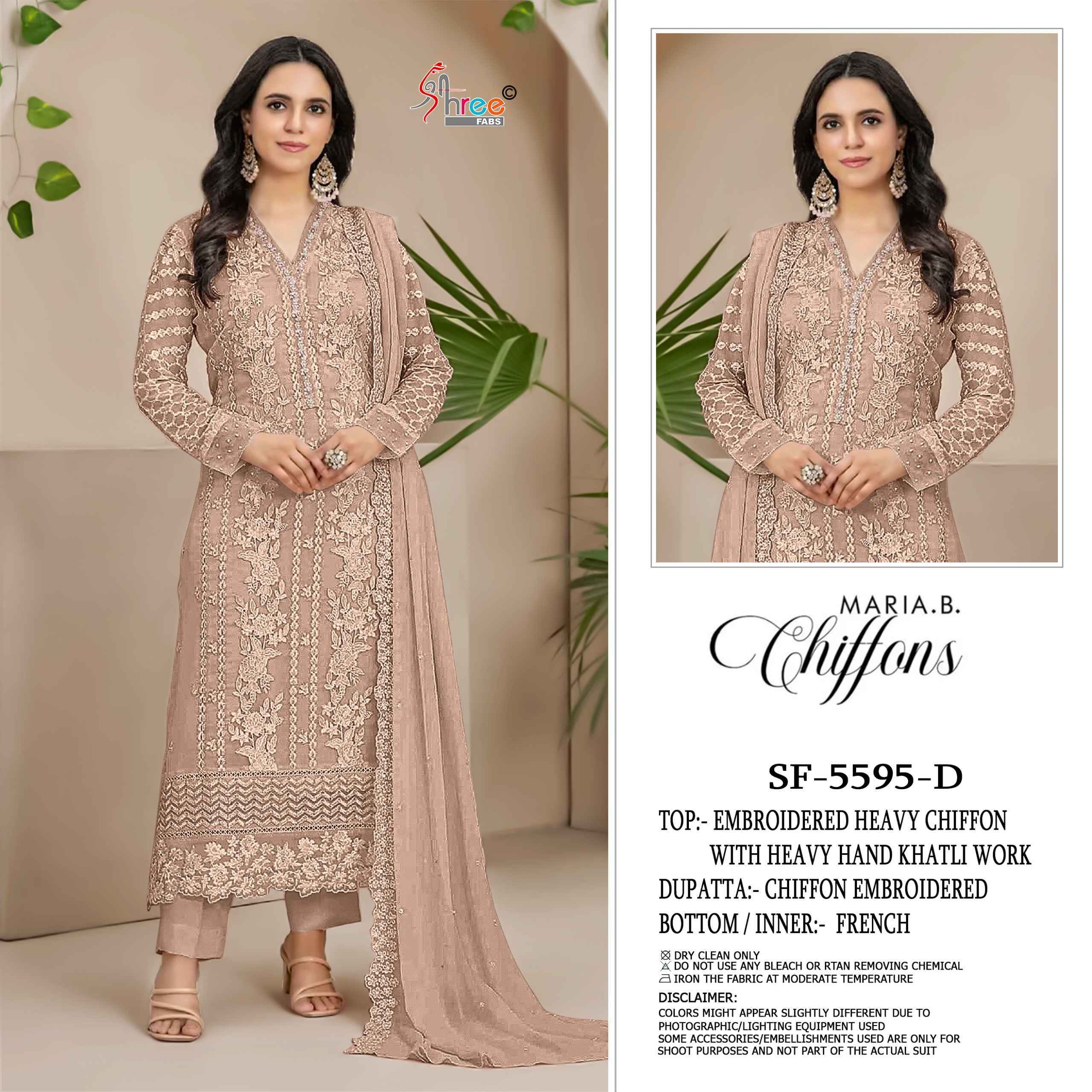 Shree Fabs SF 5595 Chiffon Dress Material 4 pcs Catalogue