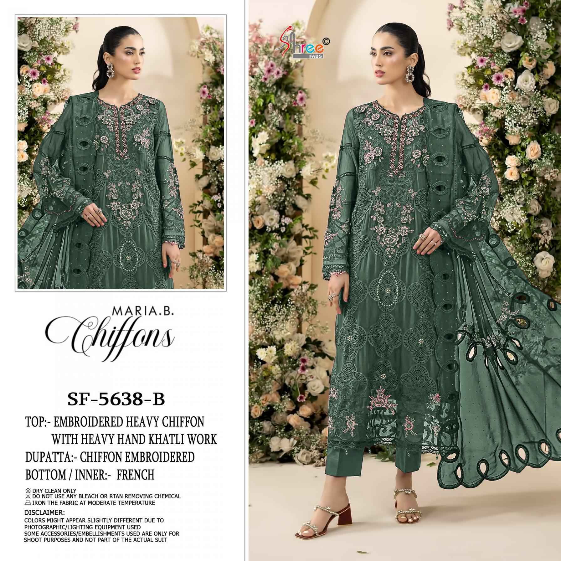 Shree Fabs SF 5638 Chiffon Dress Material 4 pcs Catalogue
