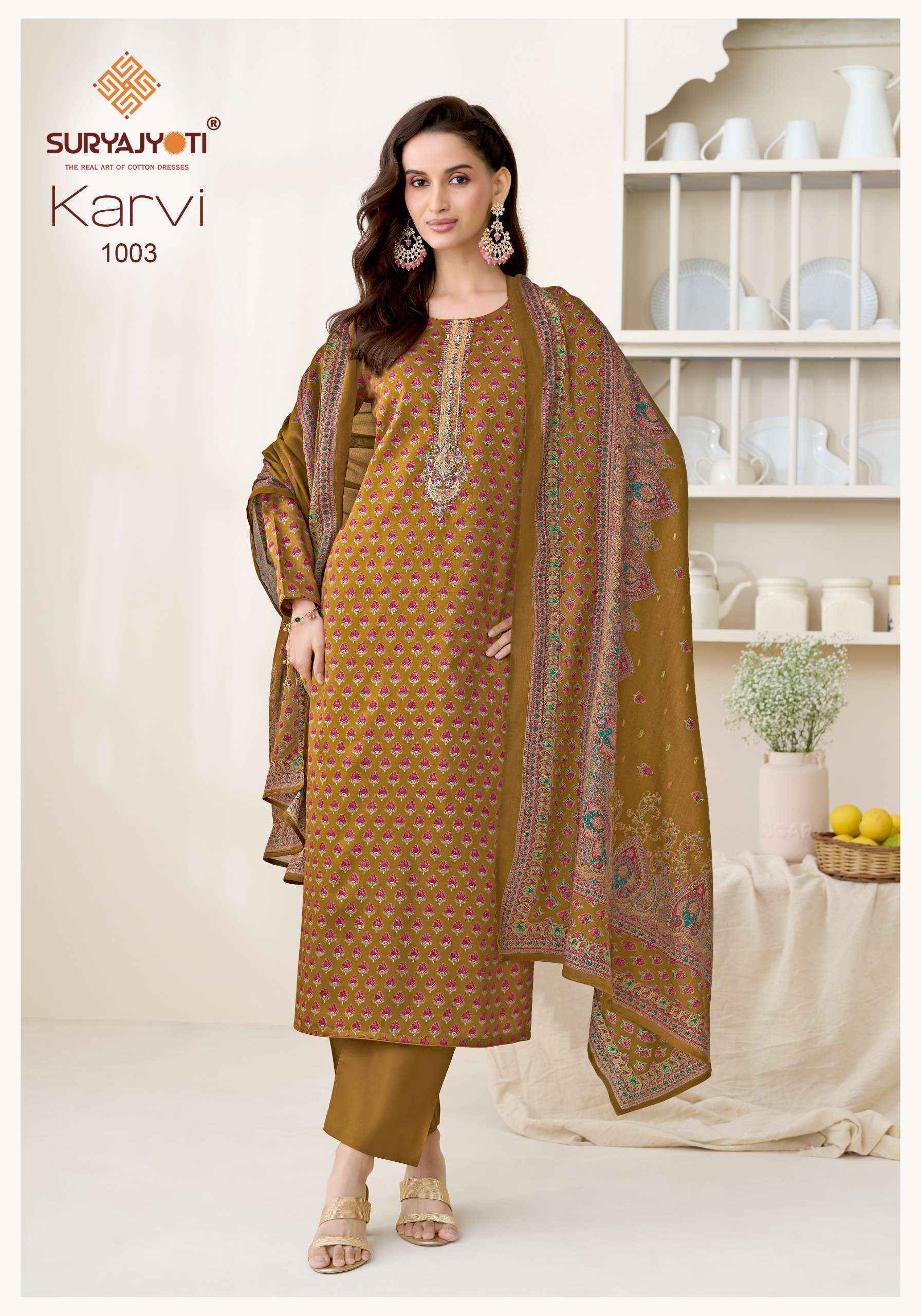 Suryajyoti Karvi Vol 1 Jam Satin Dress Material 6 pcs Catalogue