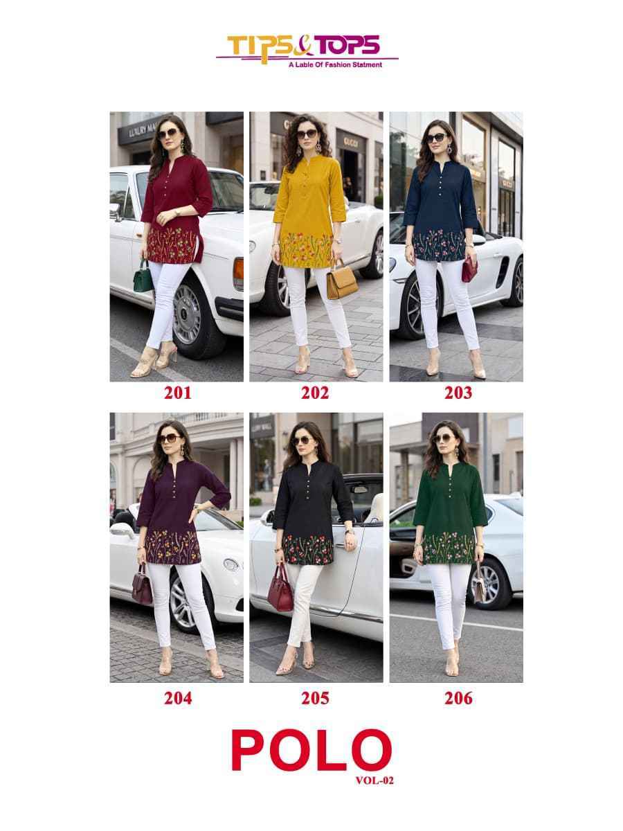 Tips & Tops PoloVol 2 Rayon Weastern Top 6 pcs Catalogue