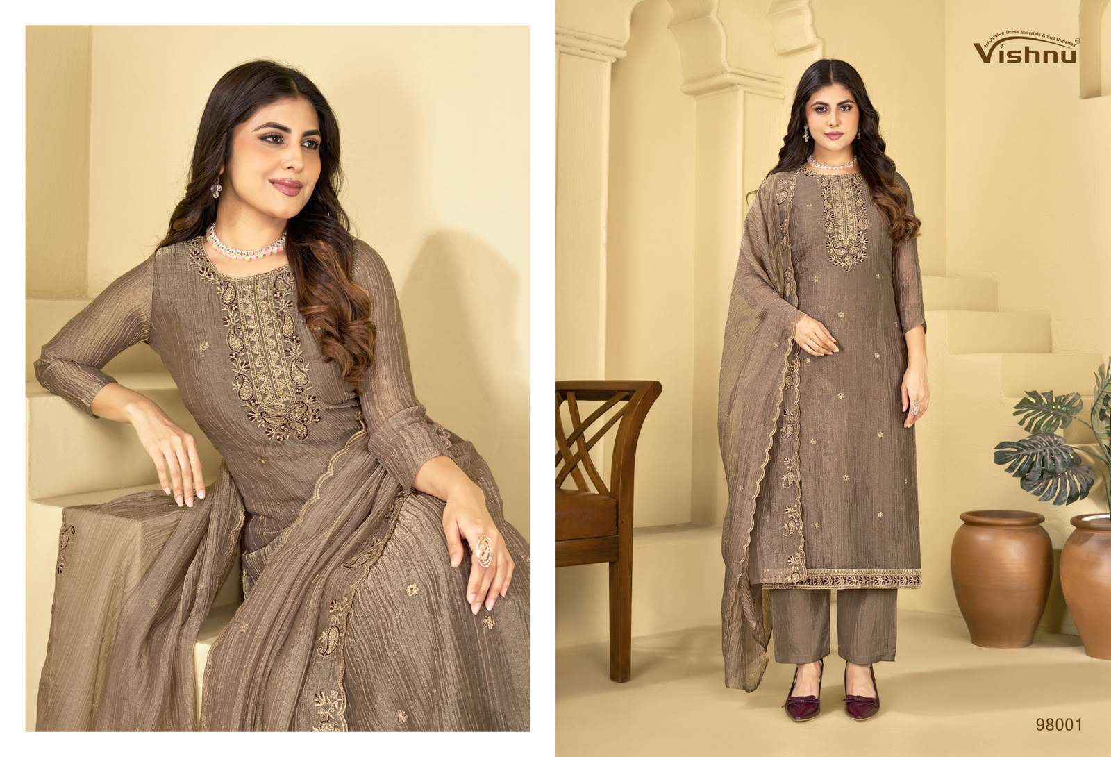 Vishnu Nimisha Silk Dress Material 6 pcs Catalogue
