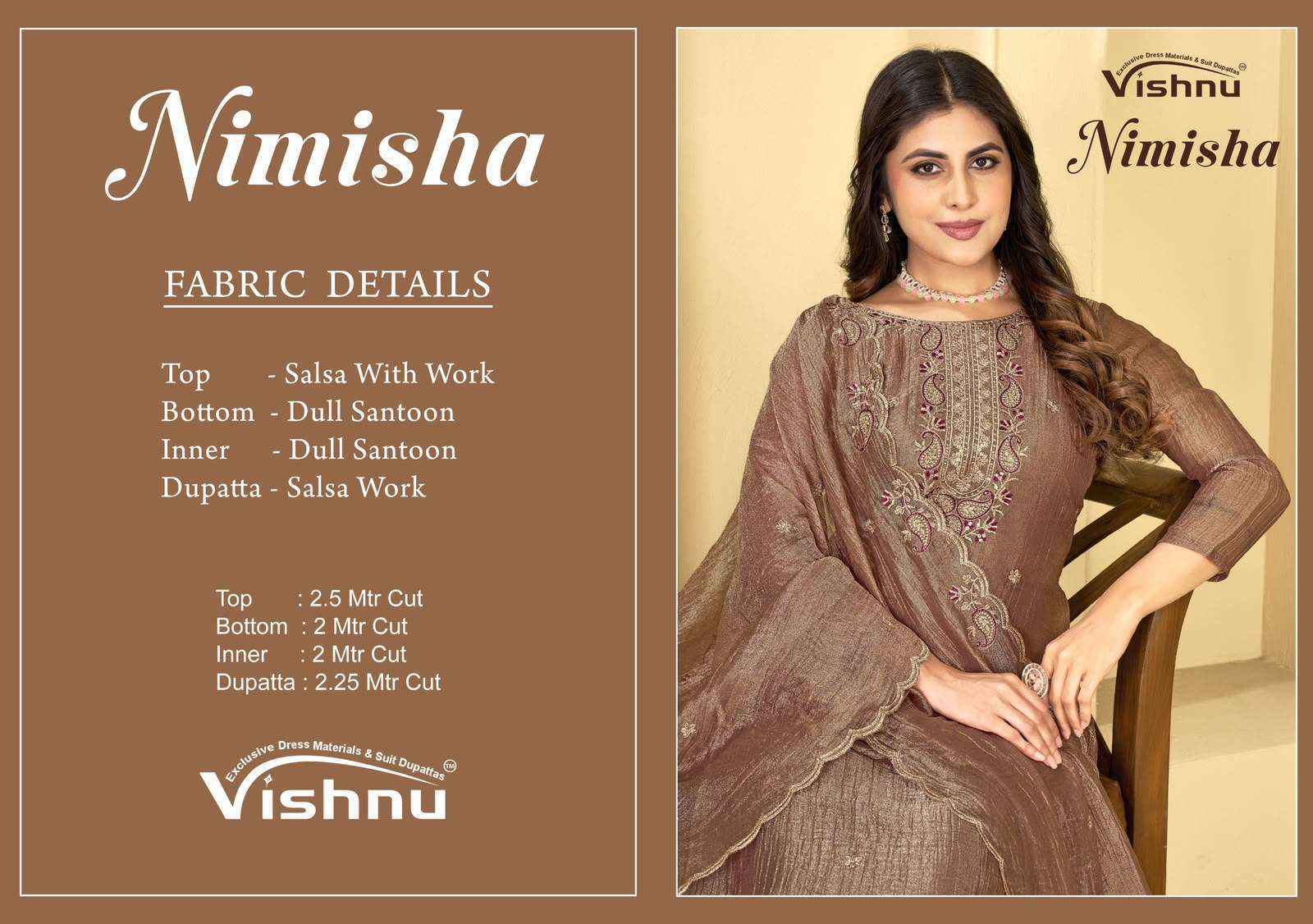 Vishnu Nimisha Silk Dress Material 6 pcs Catalogue