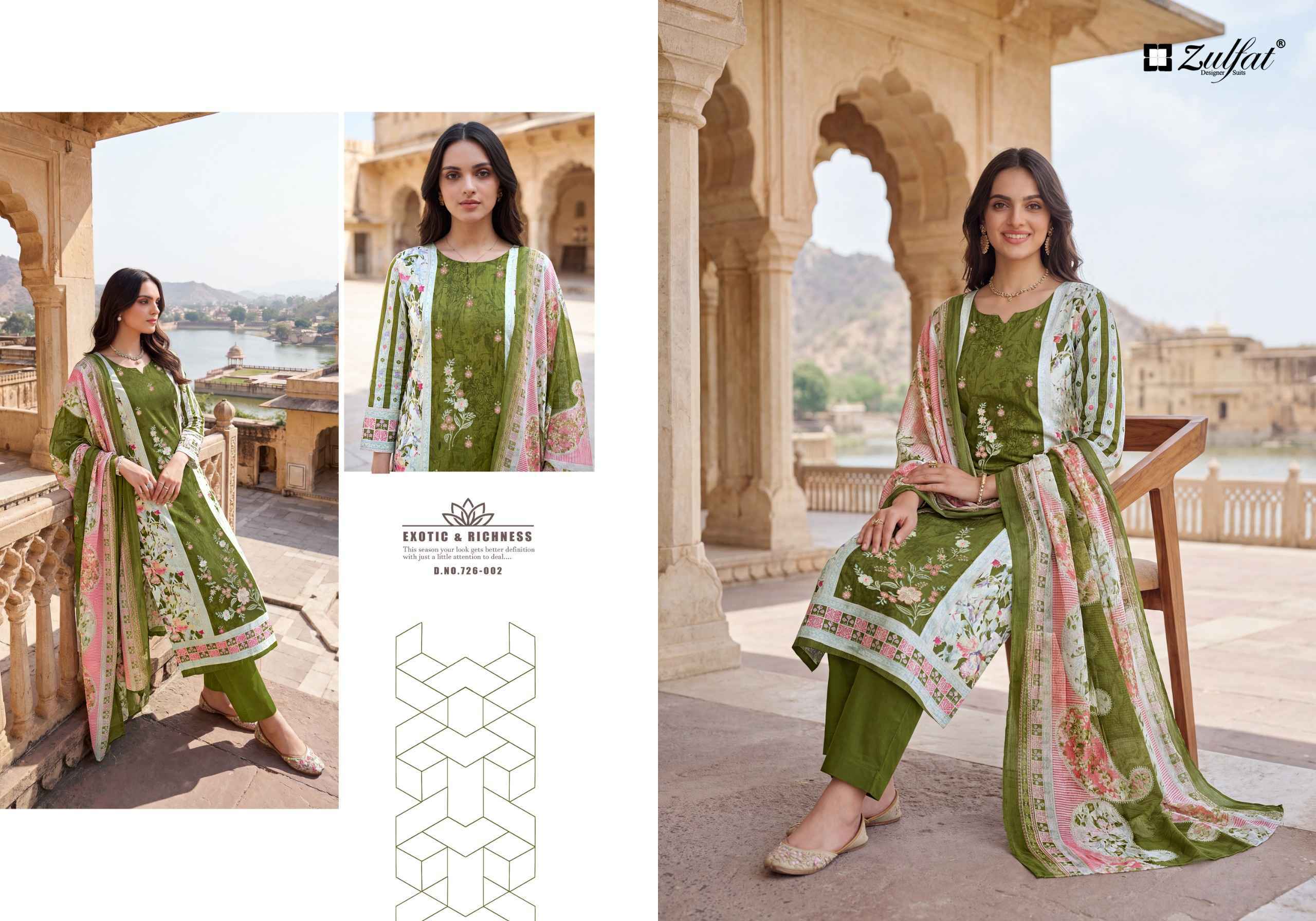 Zulfat Humraaz Jam Cotton Dress Material 6 pcs Catalogue