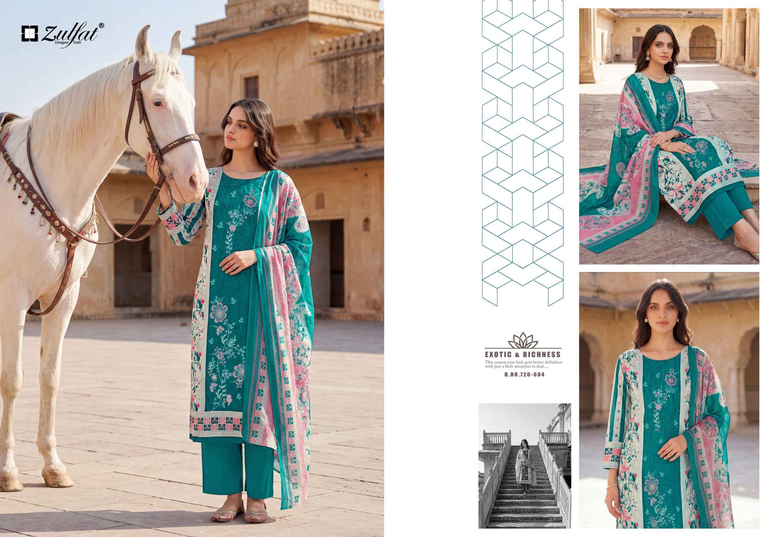 Zulfat Humraaz Jam Cotton Dress Material 6 pcs Catalogue
