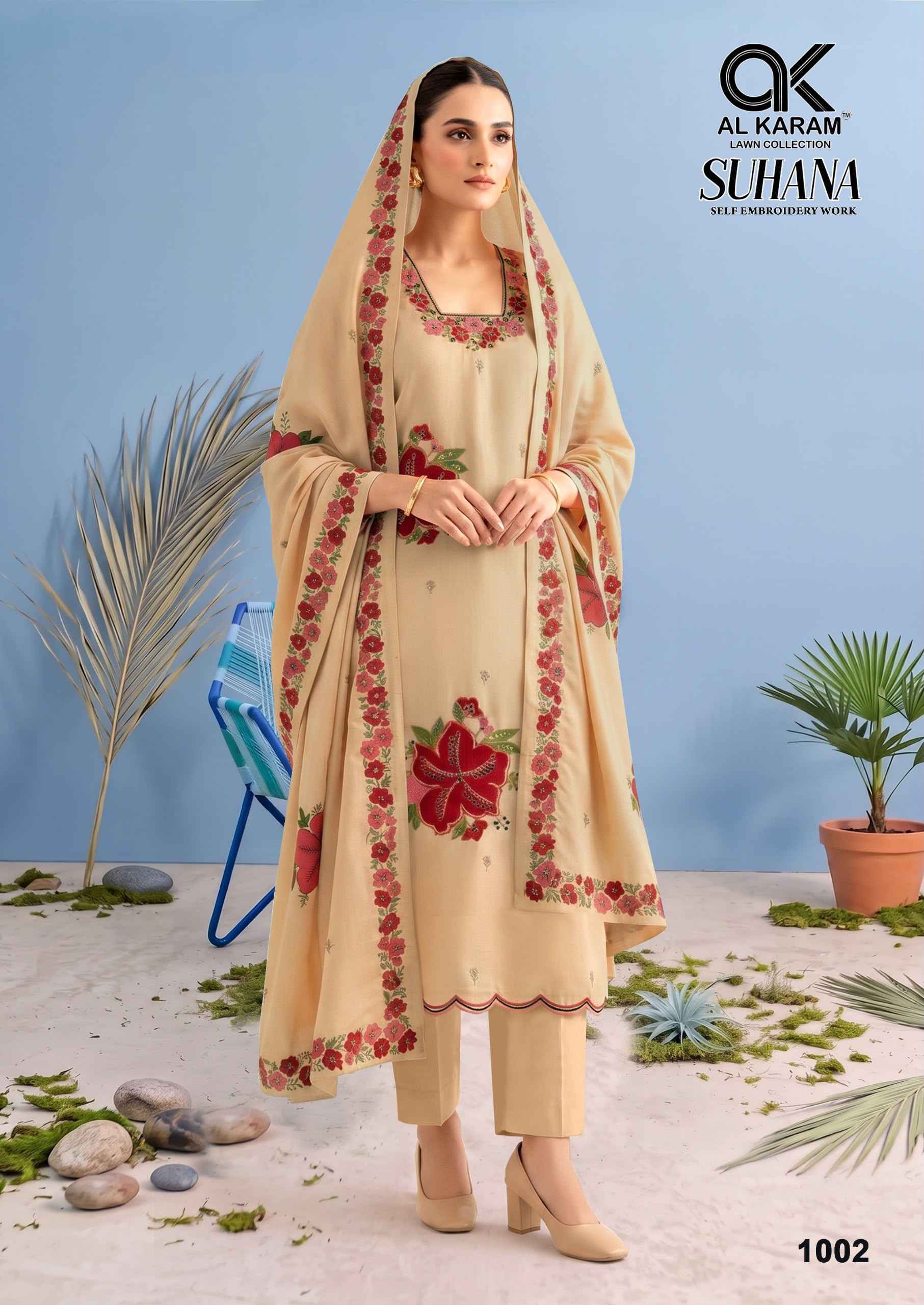 Al Karam Suhana Rayon Dress Material 4 pcs Catalogue