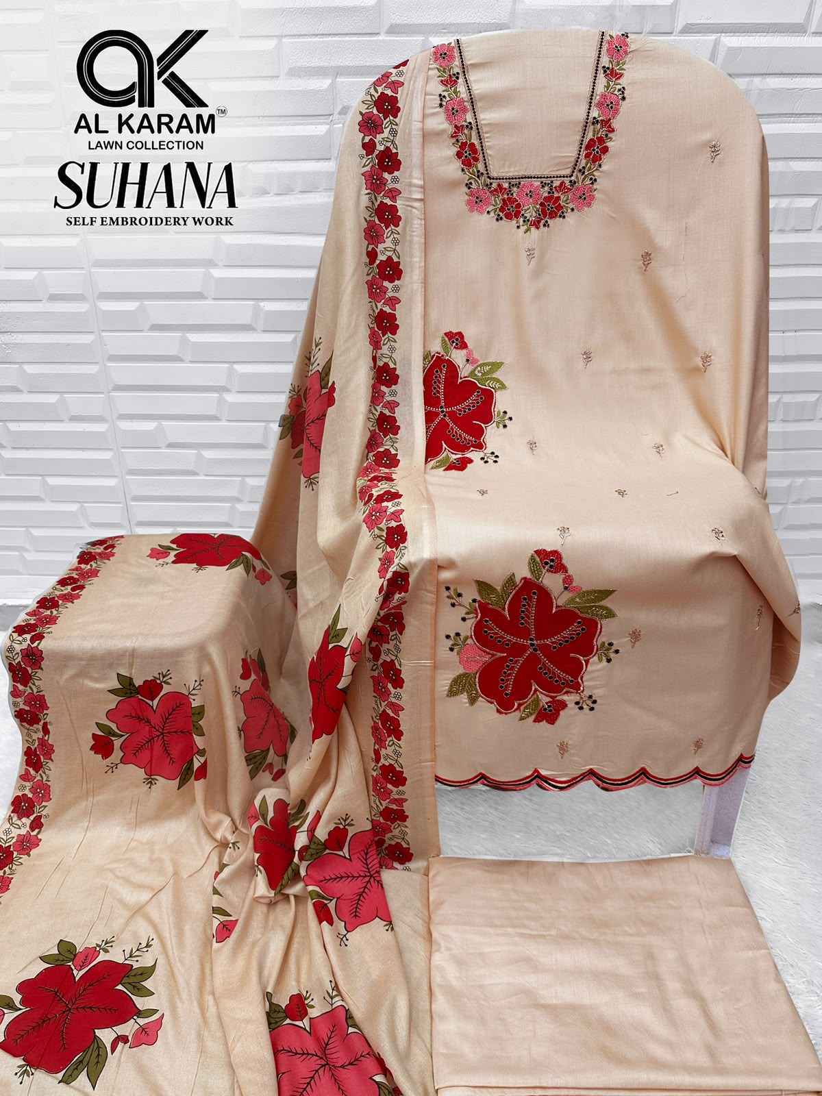 Al Karam Suhana Rayon Dress Material 4 pcs Catalogue