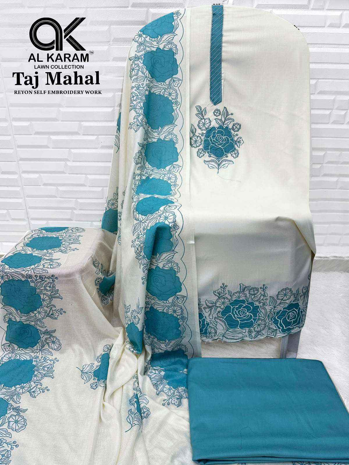 Al Karam Taj Mahal Rayon Dress Material 4 pcs Catalogue