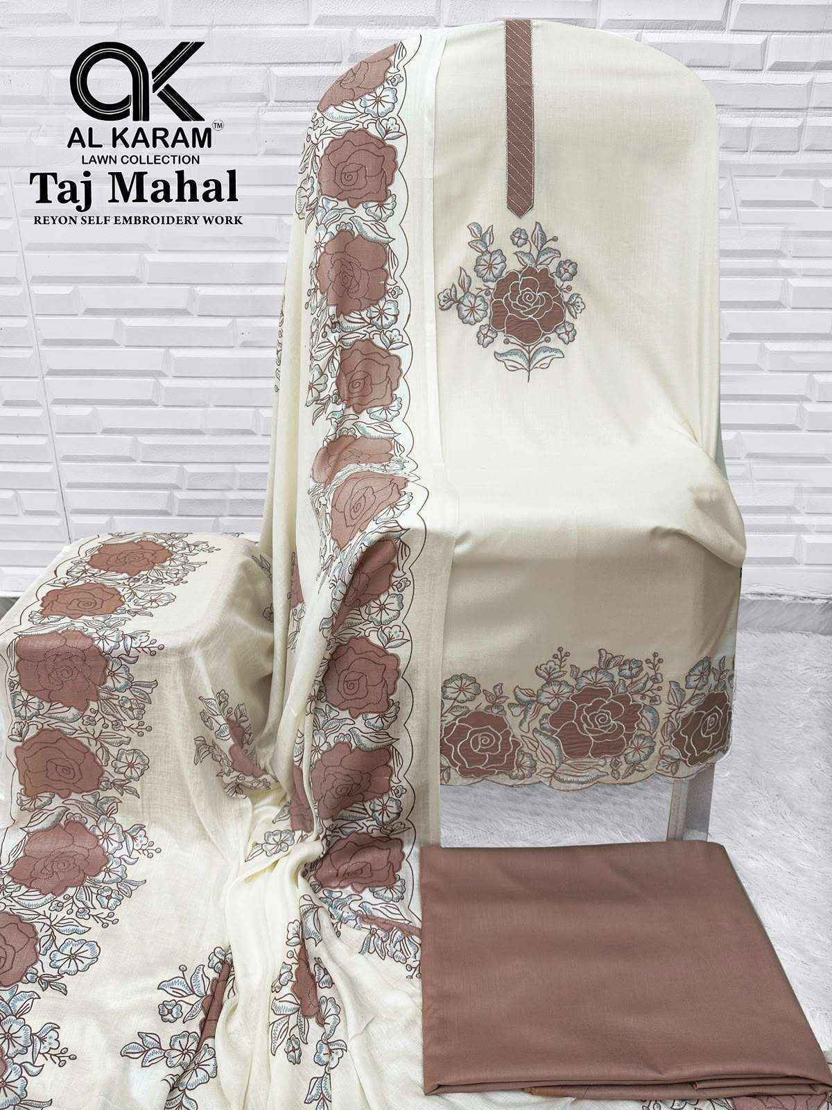 Al Karam Taj Mahal Rayon Dress Material 4 pcs Catalogue