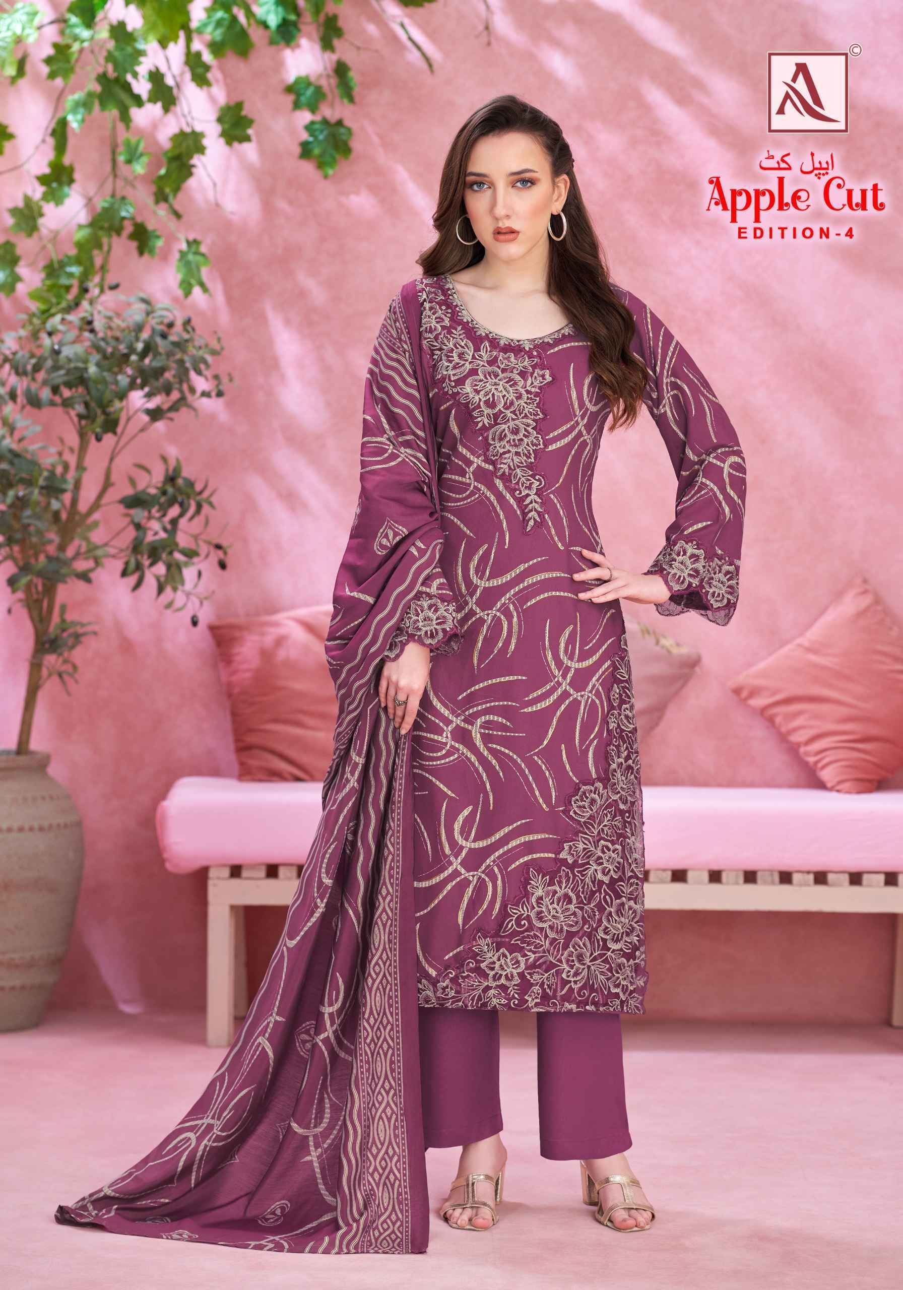 Alok Apple Cut Black Edition 4 Viscose Reyon Dress Material 6 pcs Catalogue