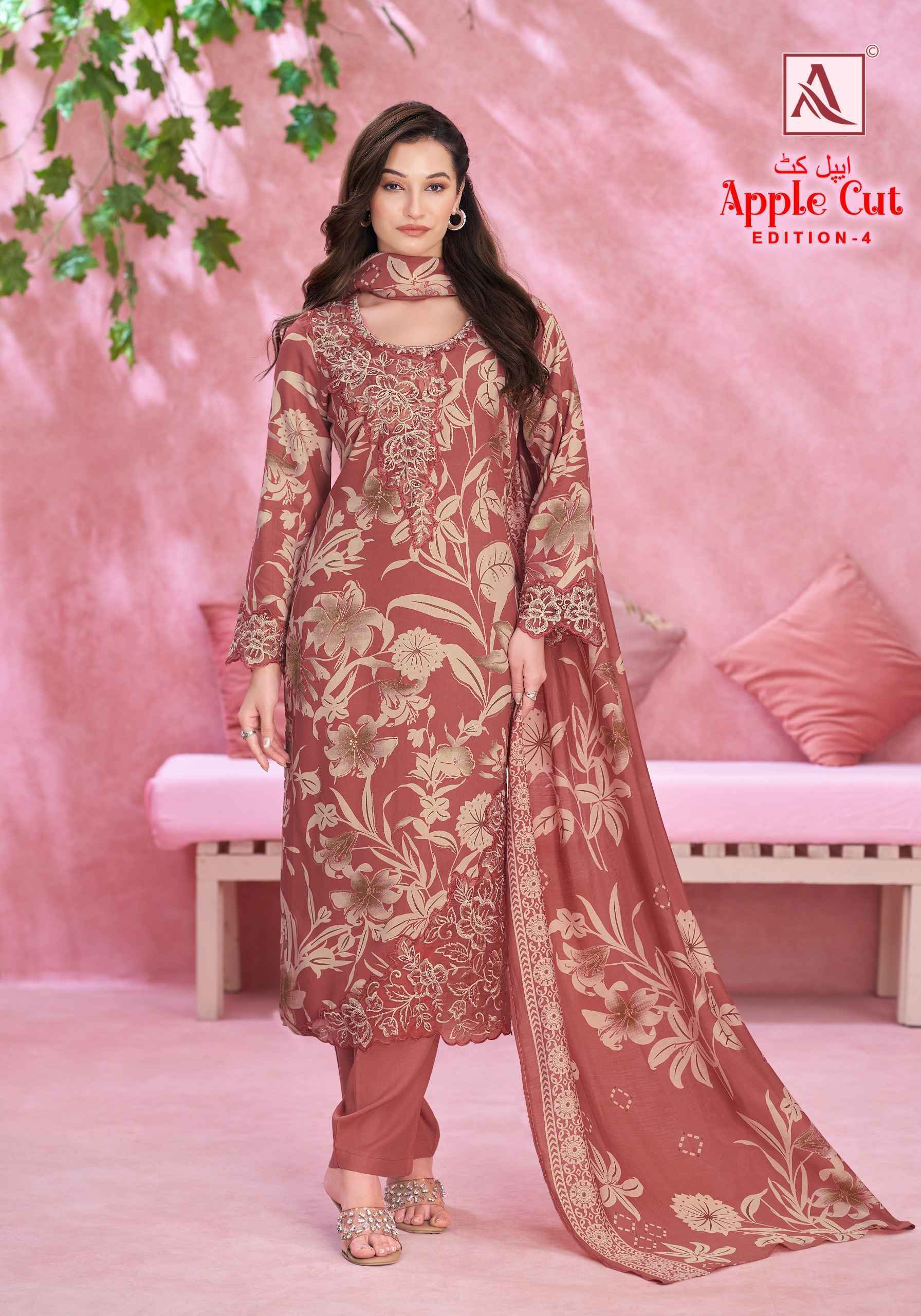 Alok Apple Cut Black Edition 4 Viscose Reyon Dress Material 6 pcs Catalogue