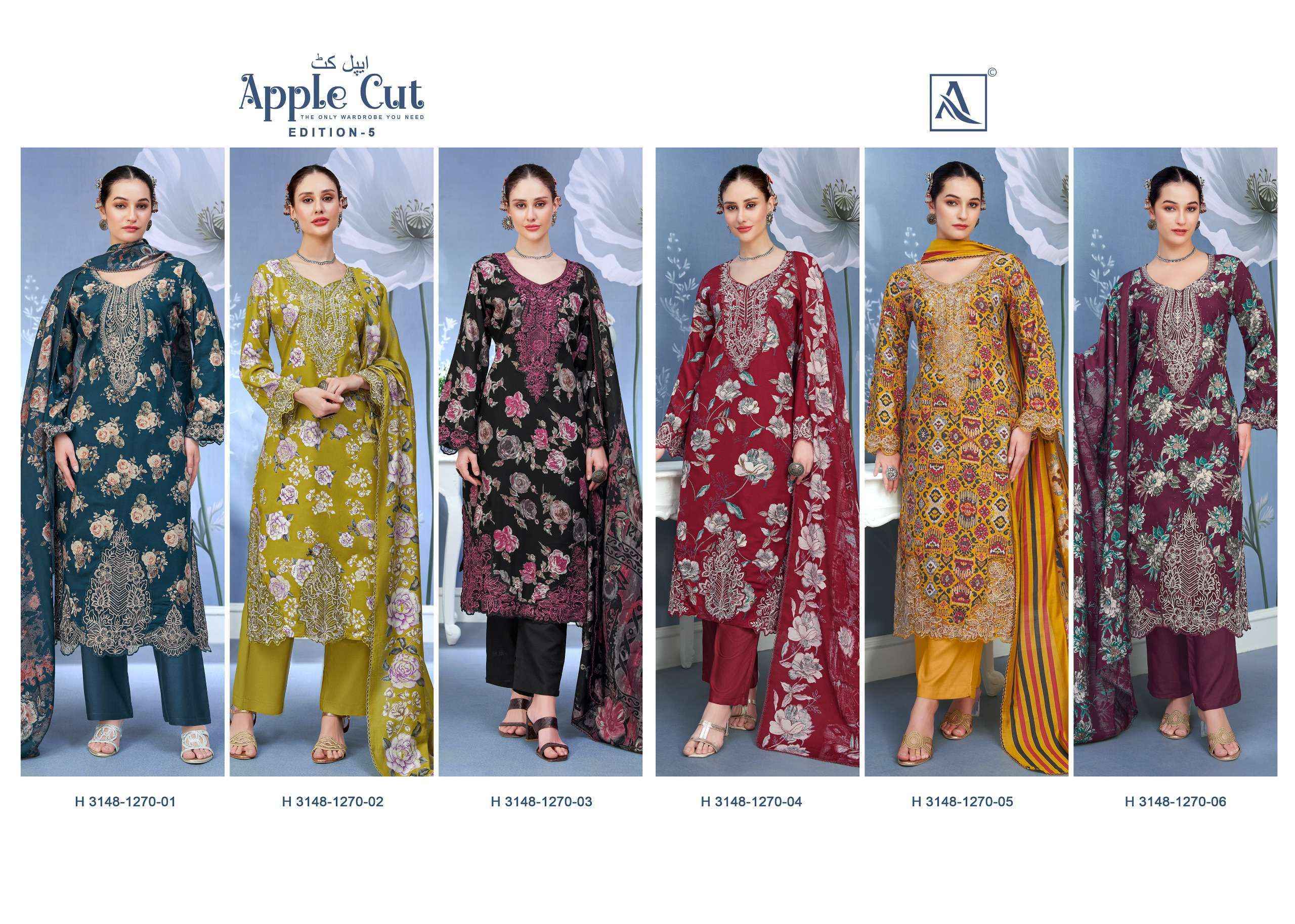 Alok Apple Cut Edition 5 Viscose Dress Material 6 pcs Catalogue