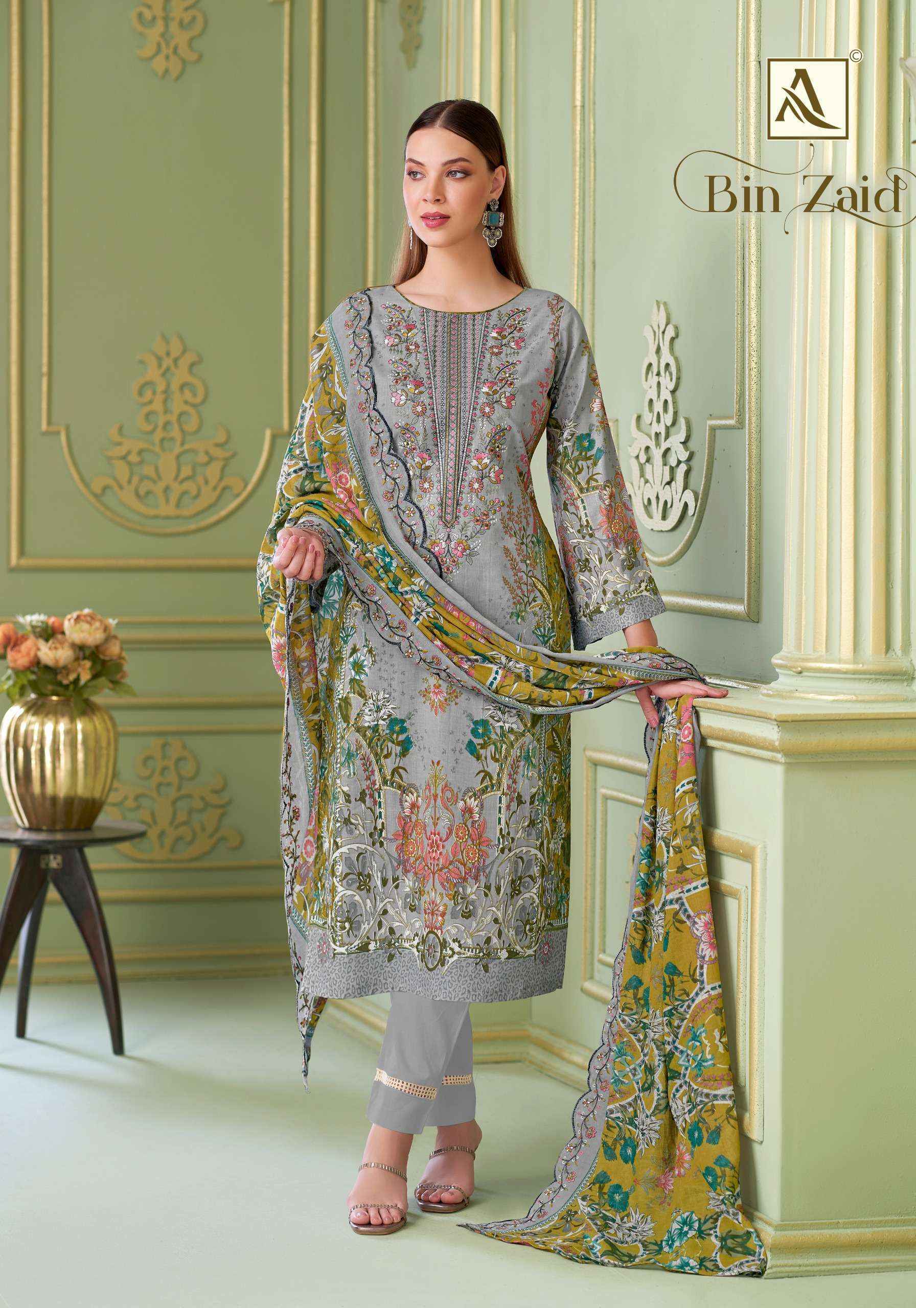 Alok Bin Zaid Zam Cambric Cotton Dress Material 8 pcs Catalogue