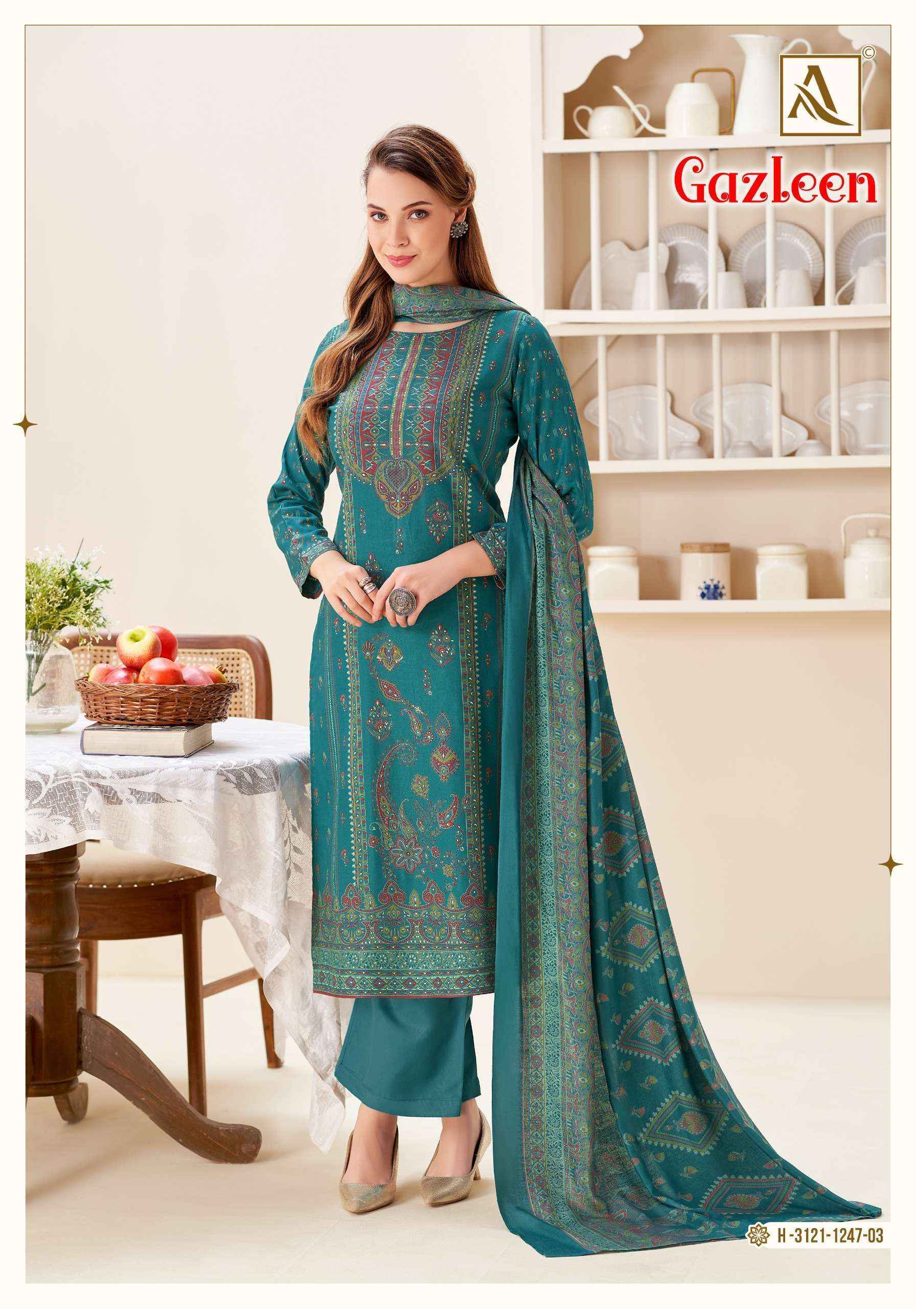 Alok Gazleen Pashmina Dress Material 6 pcs Catalogue