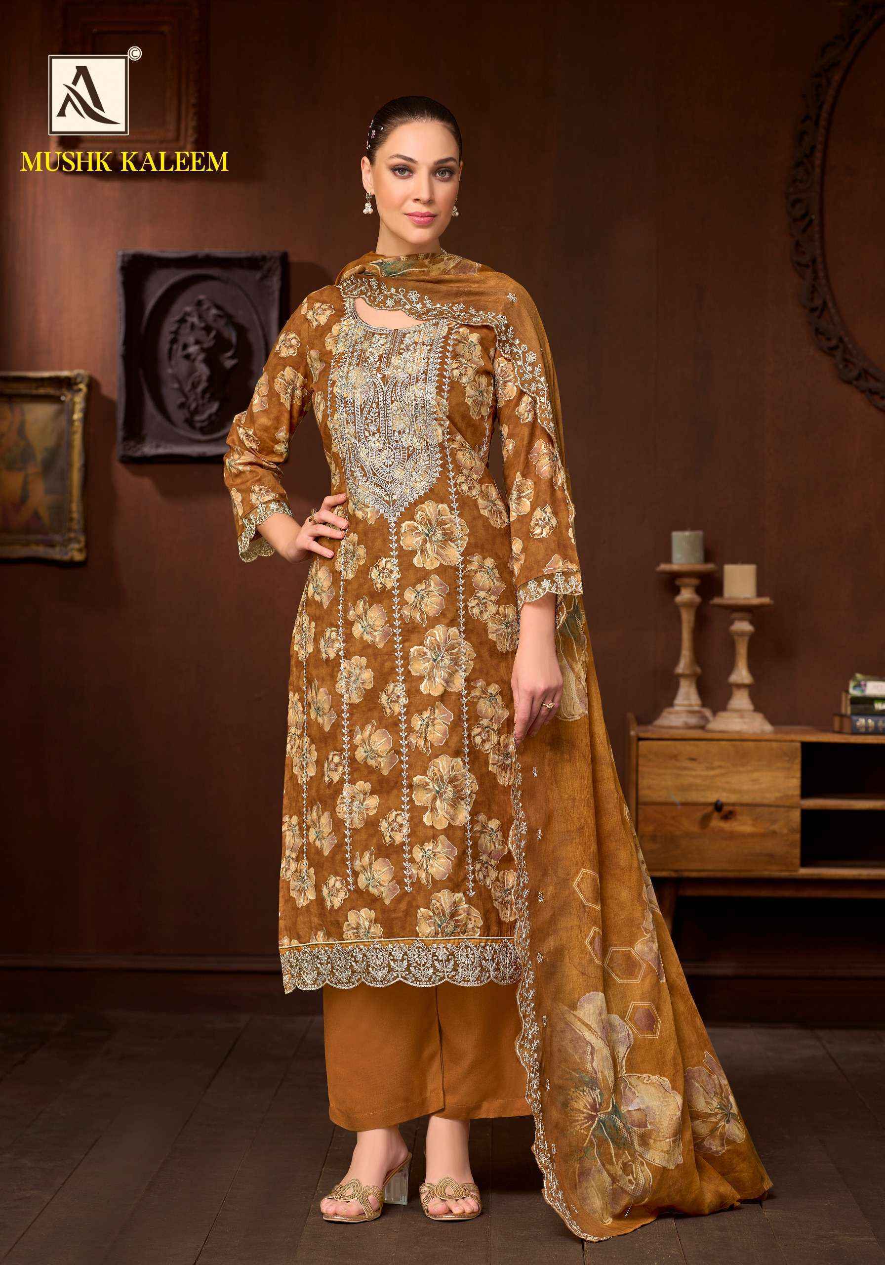 Alok Mushk Kaleem Cambric Cotton Dress Material 6 pcs Catalogue