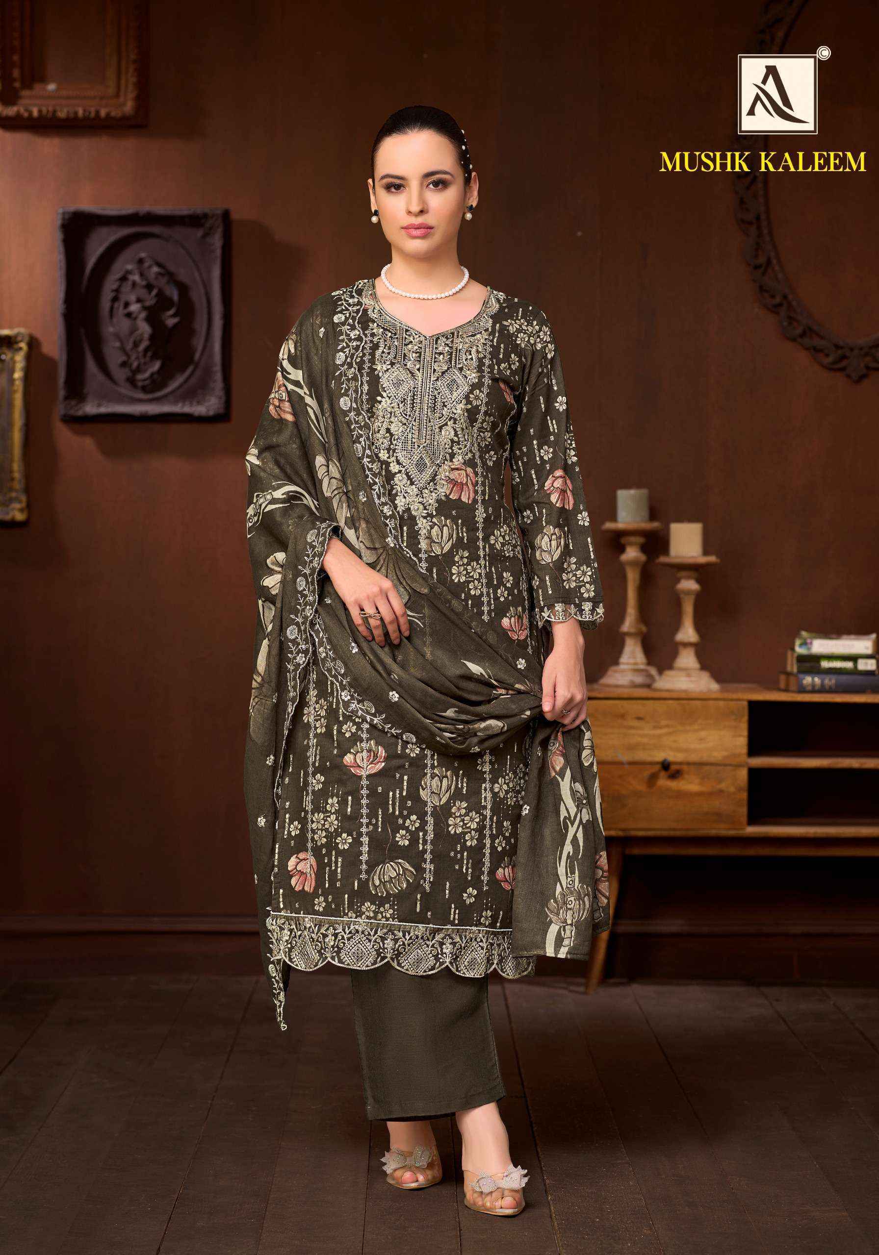 Alok Mushk Kaleem Cambric Cotton Dress Material 6 pcs Catalogue