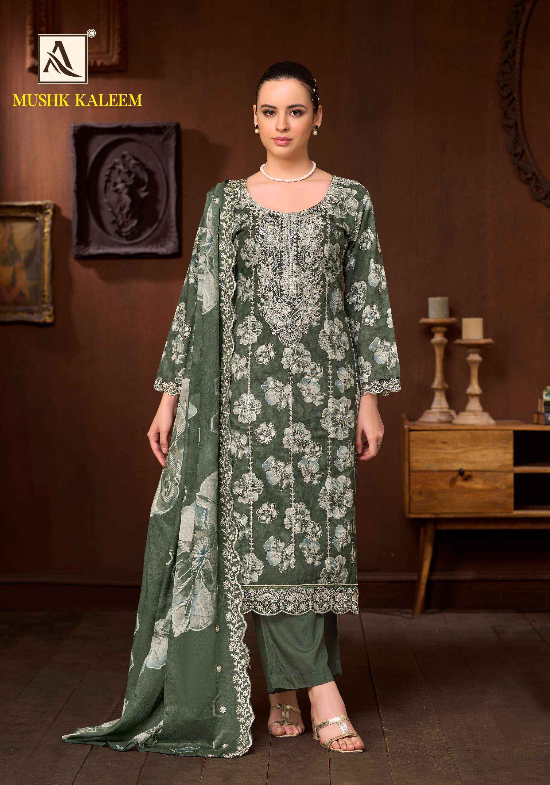 Alok Mushk Kaleem Cambric Cotton Dress Material 6 pcs Catalogue