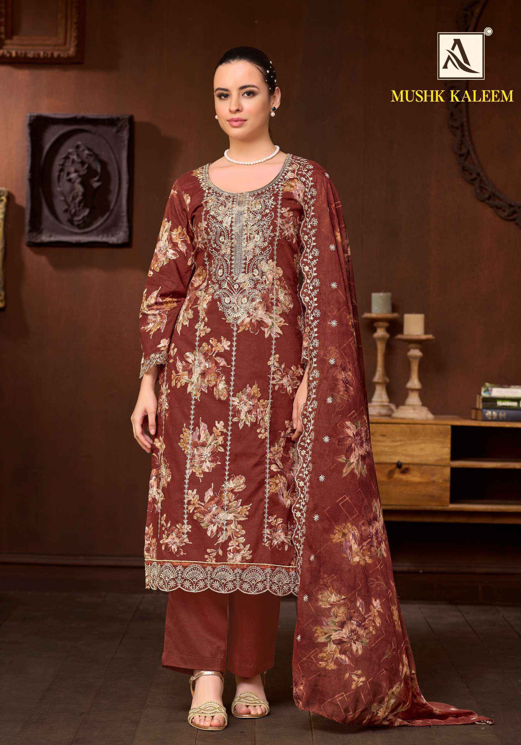 Alok Mushk Kaleem Cambric Cotton Dress Material 6 pcs Catalogue