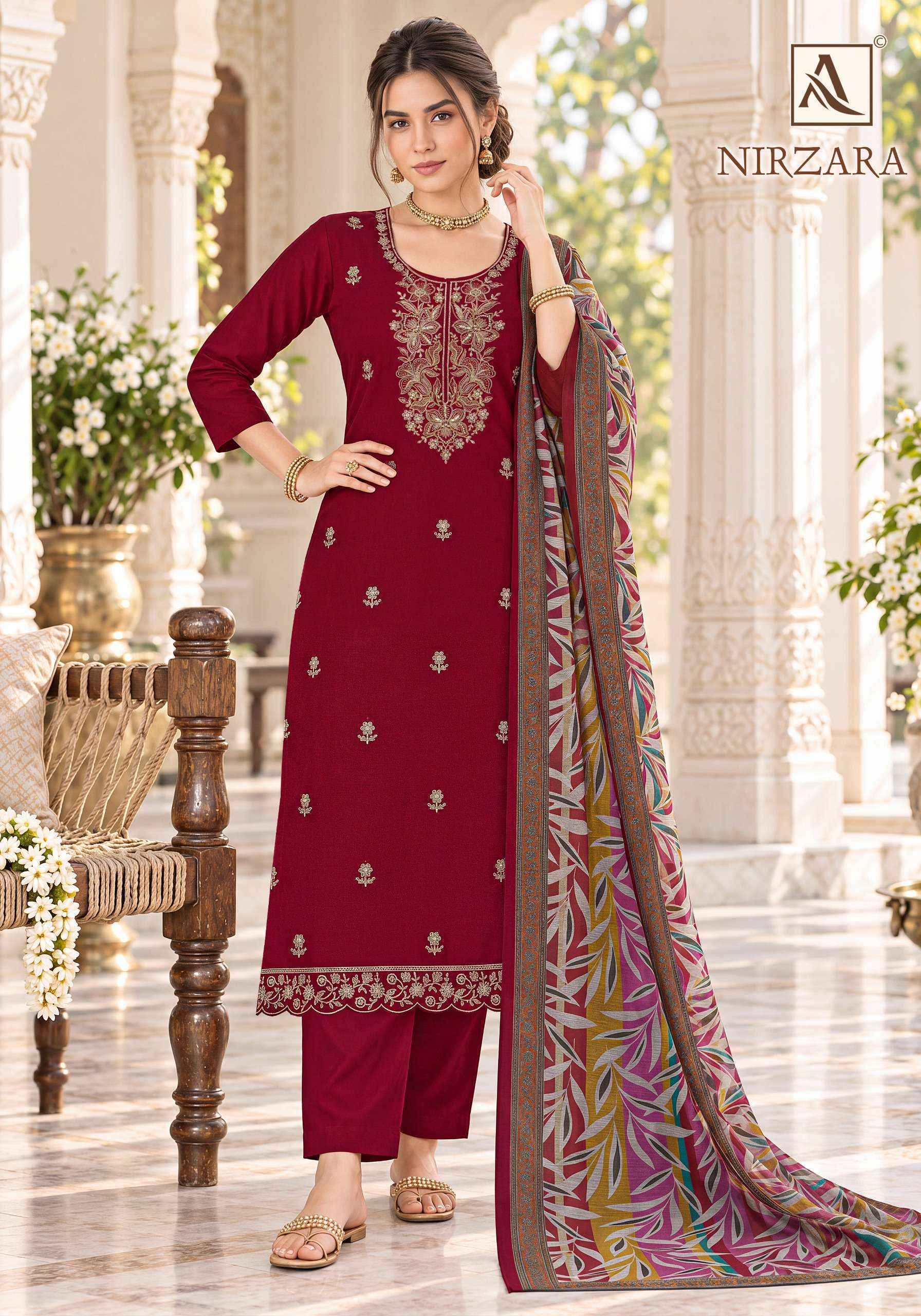 Alok Nirzara Jam Cotton Dress Material 6 pcs Catalogue