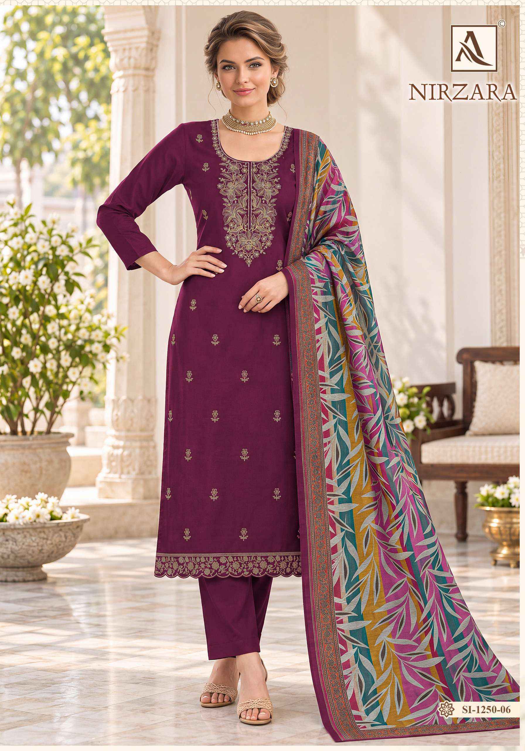 Alok Nirzara Jam Cotton Dress Material 6 pcs Catalogue