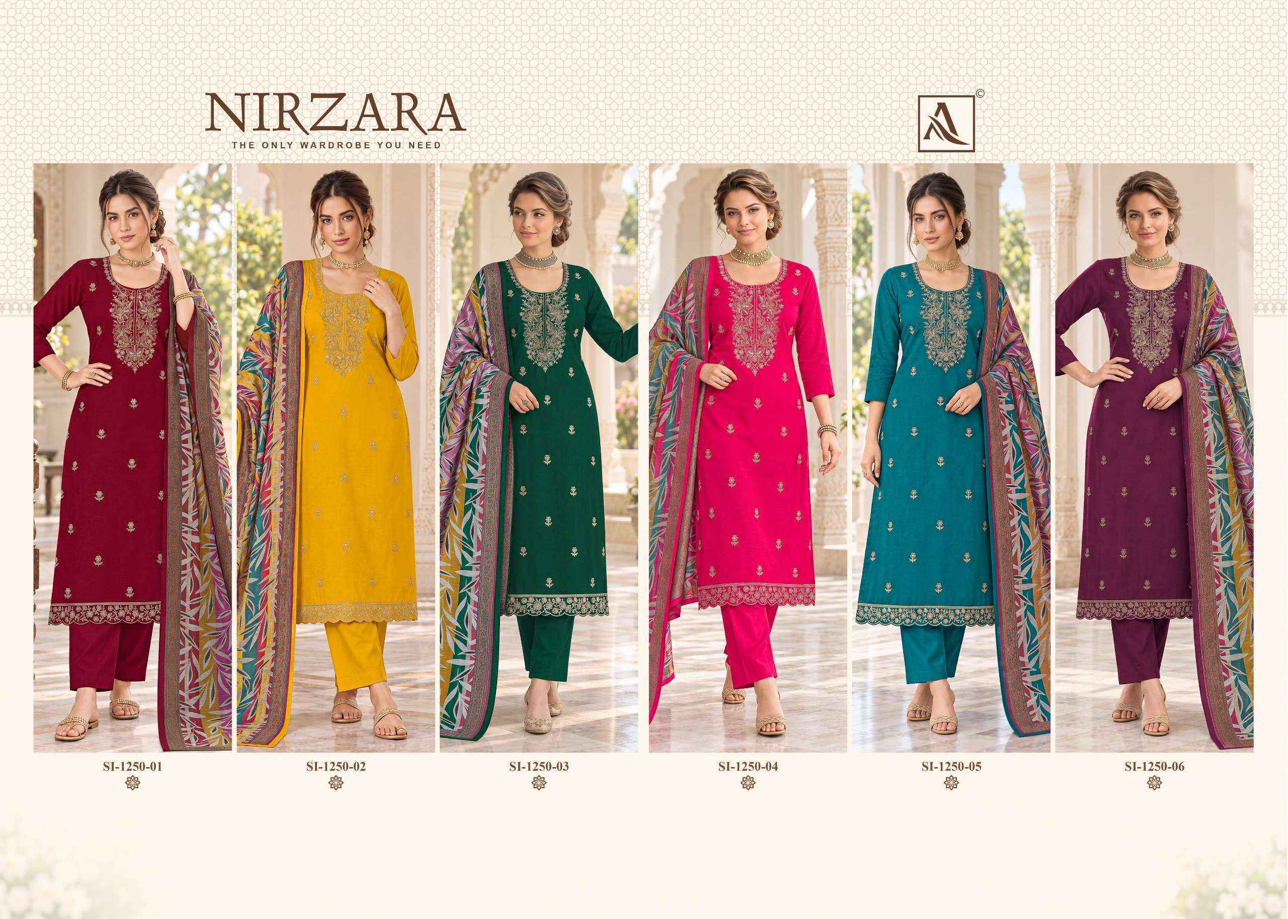 Alok Nirzara Jam Cotton Dress Material 6 pcs Catalogue