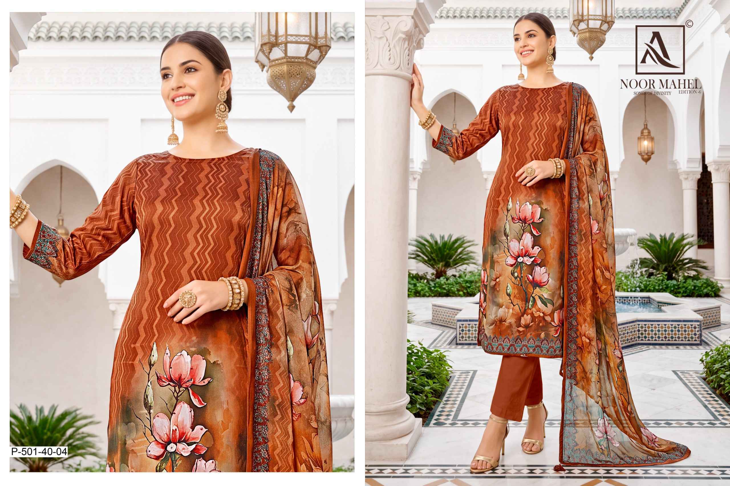 Alok Noor Mahel Edition 6 Viscose Dress Material 4 pcs Catalogue
