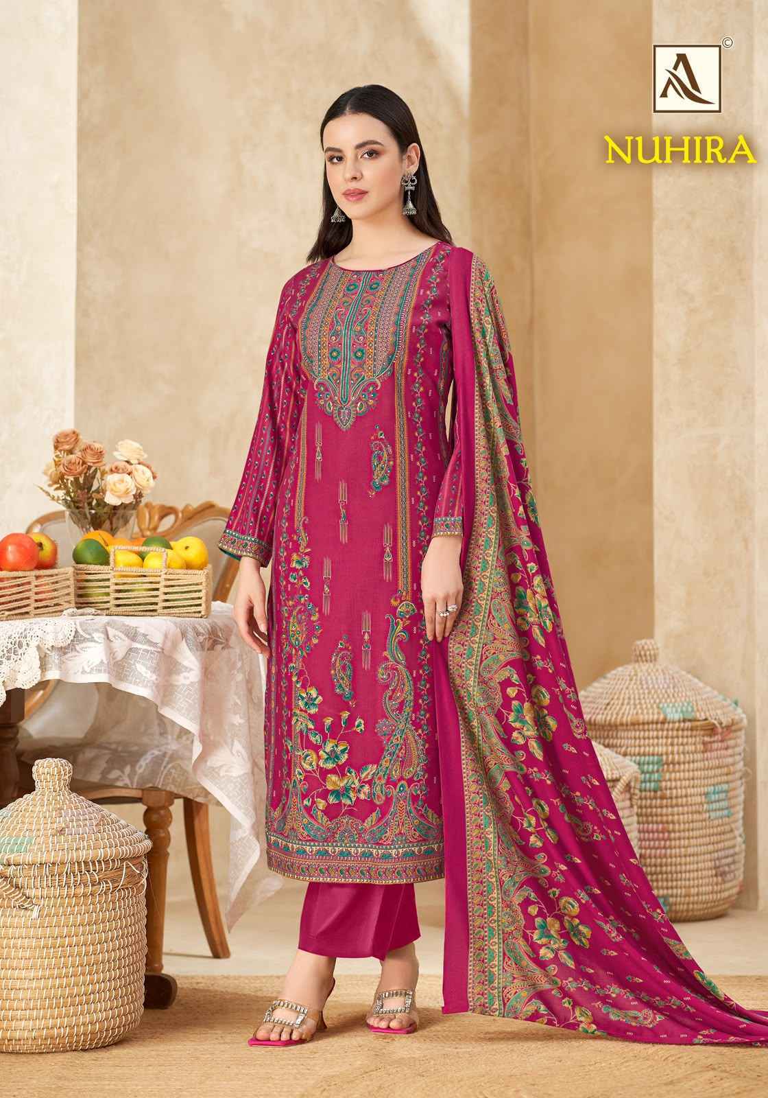 Alok Nuhira Viscose Pashmina Dress Material 6 pcs Catalogue
