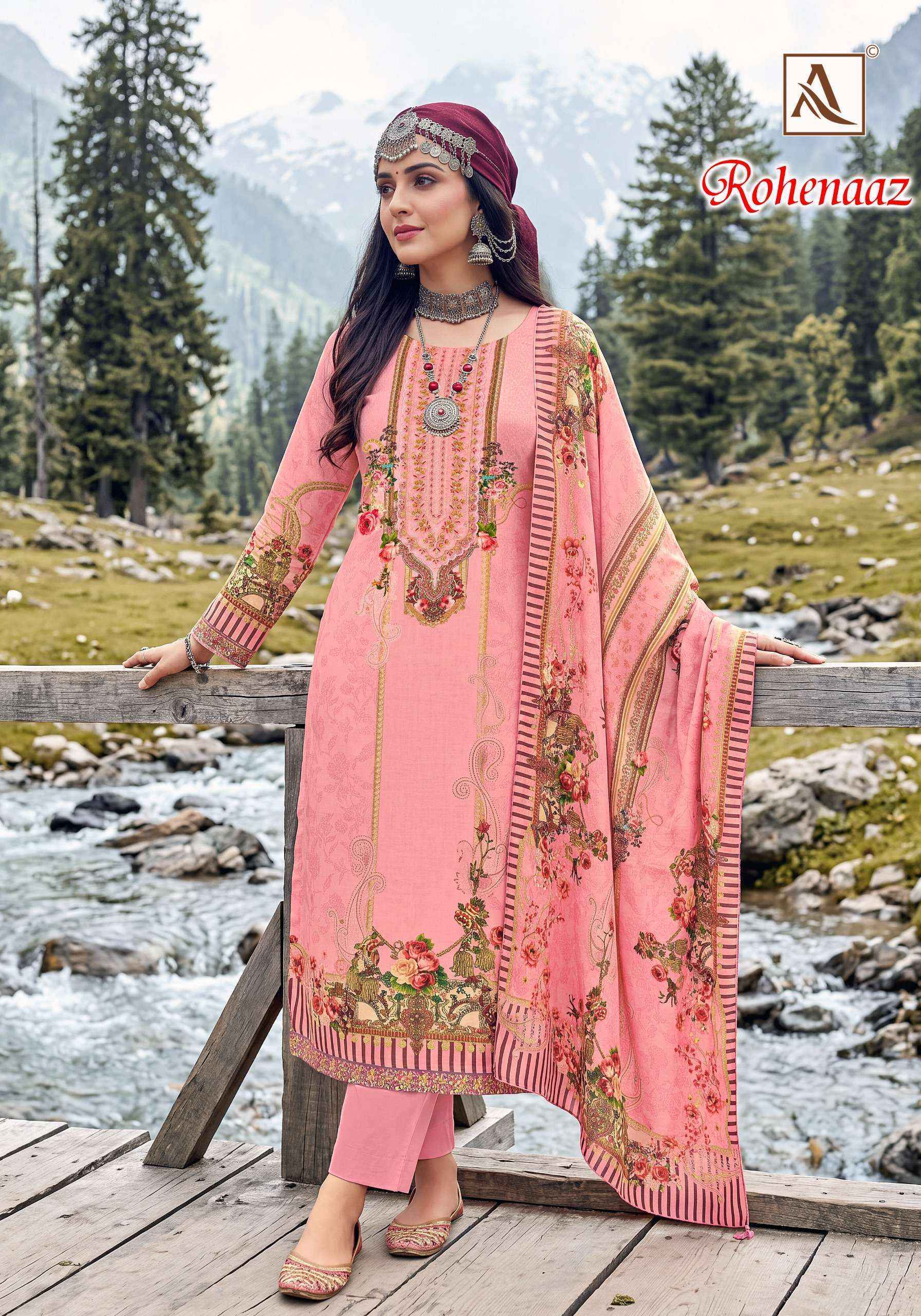 Alok Rohenaaz Viscose Maslin Dress Material 4 pcs Catalogue