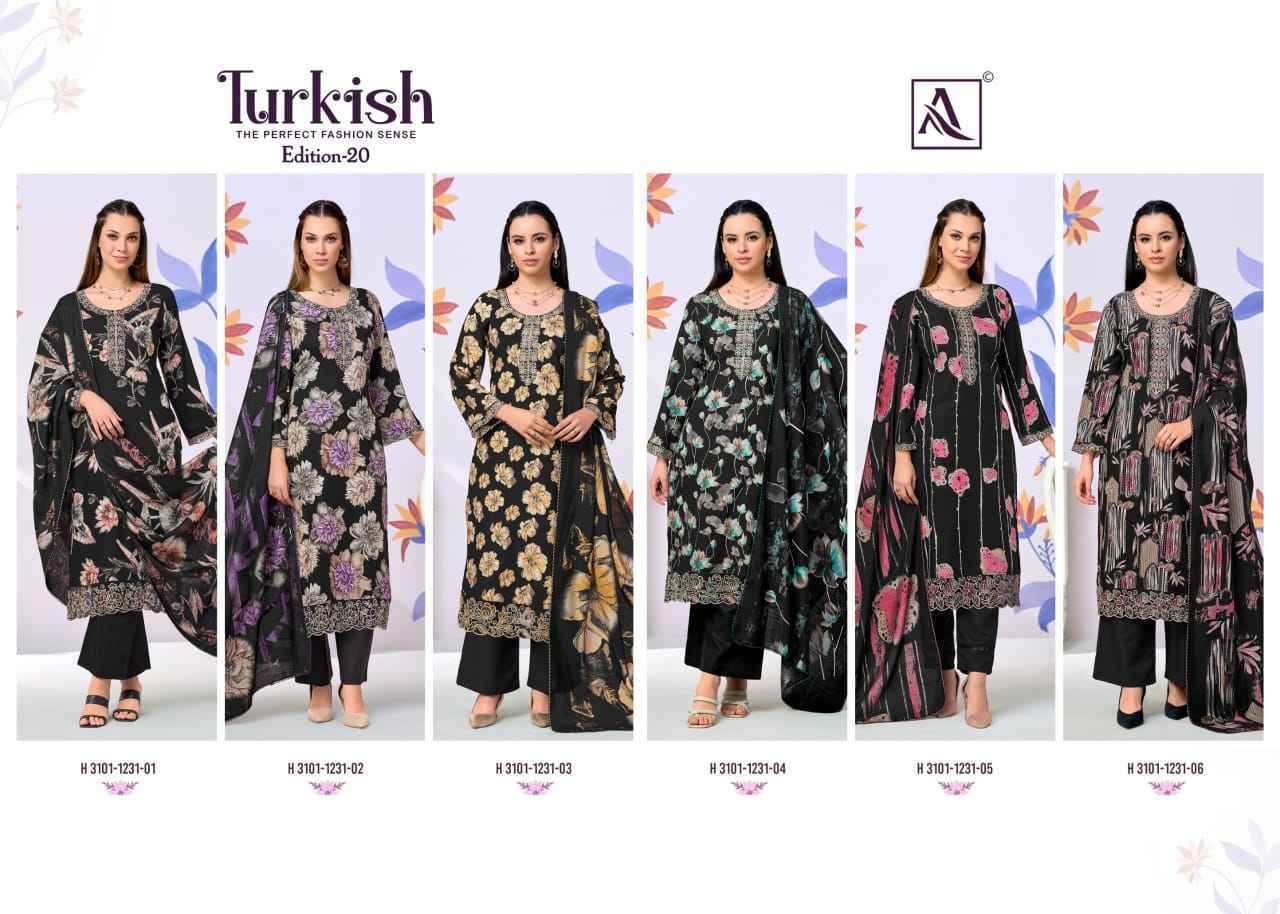 Alok Turkish Edition 20 Viscose Reyon Dress Material 6 pcs Catalogue
