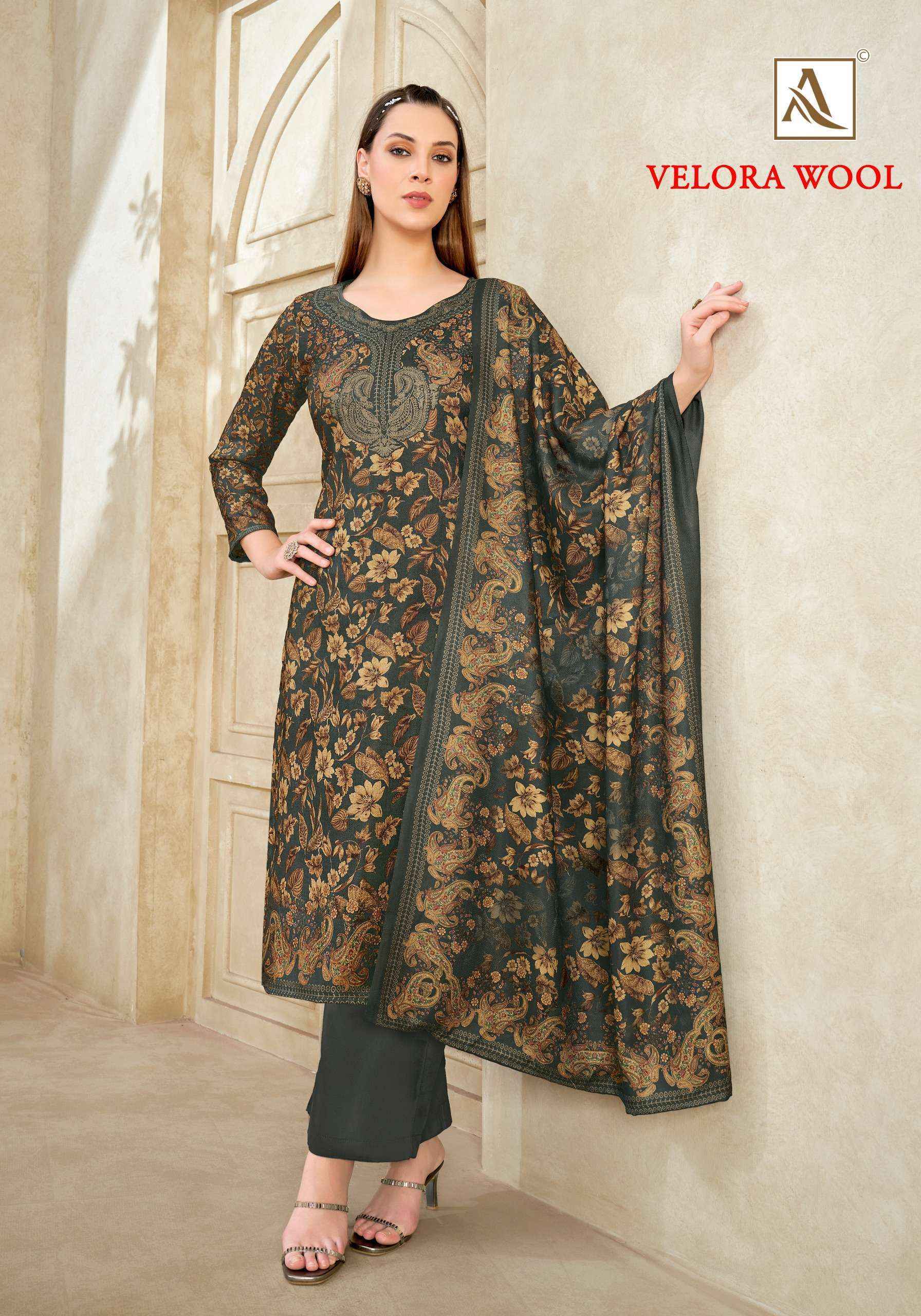 Alok Velora Wool Pashmina Dress Material 6 pcs Catalogue