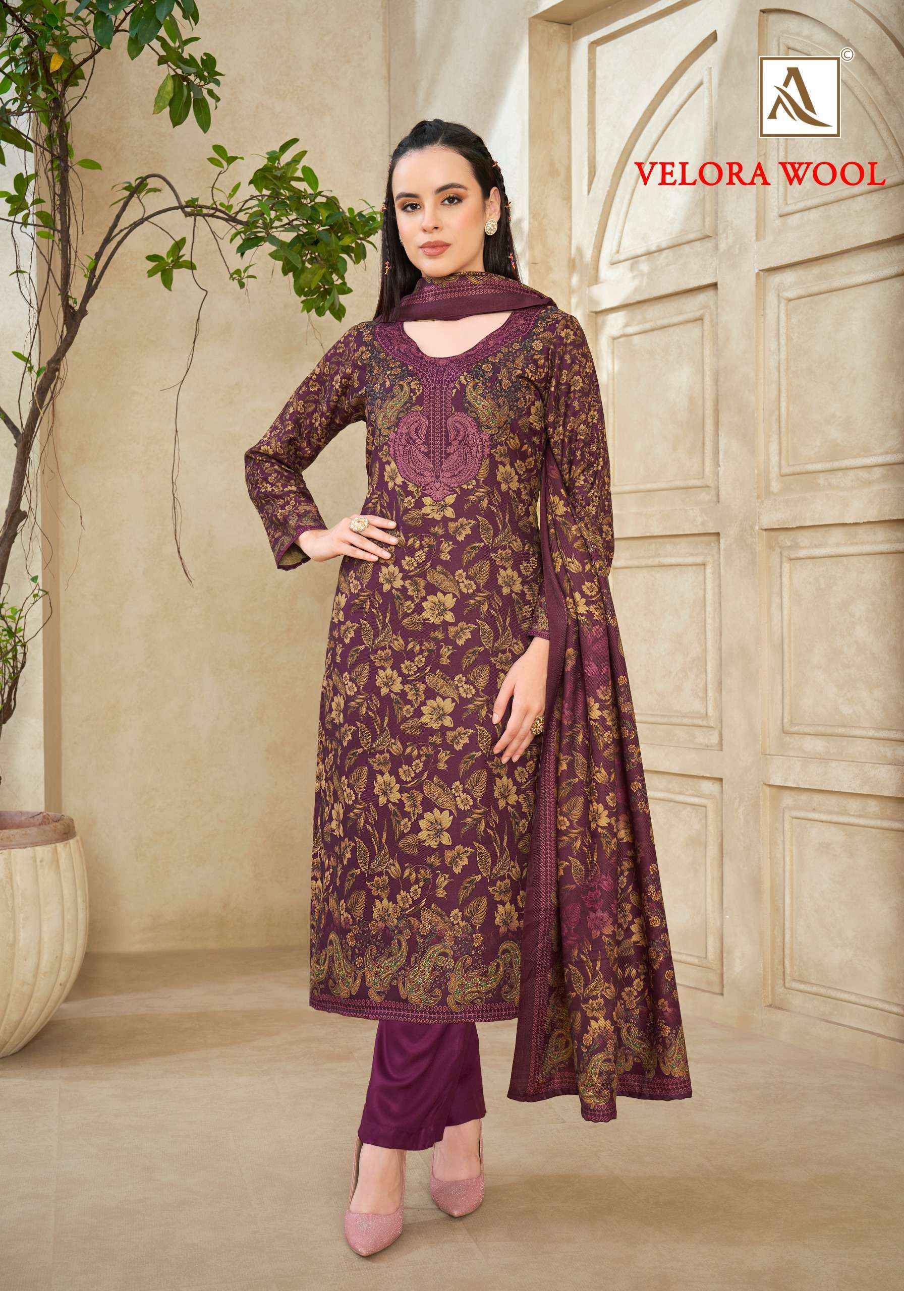 Alok Velora Wool Pashmina Dress Material 6 pcs Catalogue