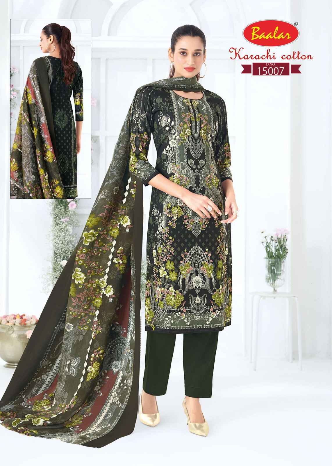 Baalar Karachi Cotton Vol 15 Cotton Dress Material 12 pcs Catalogue