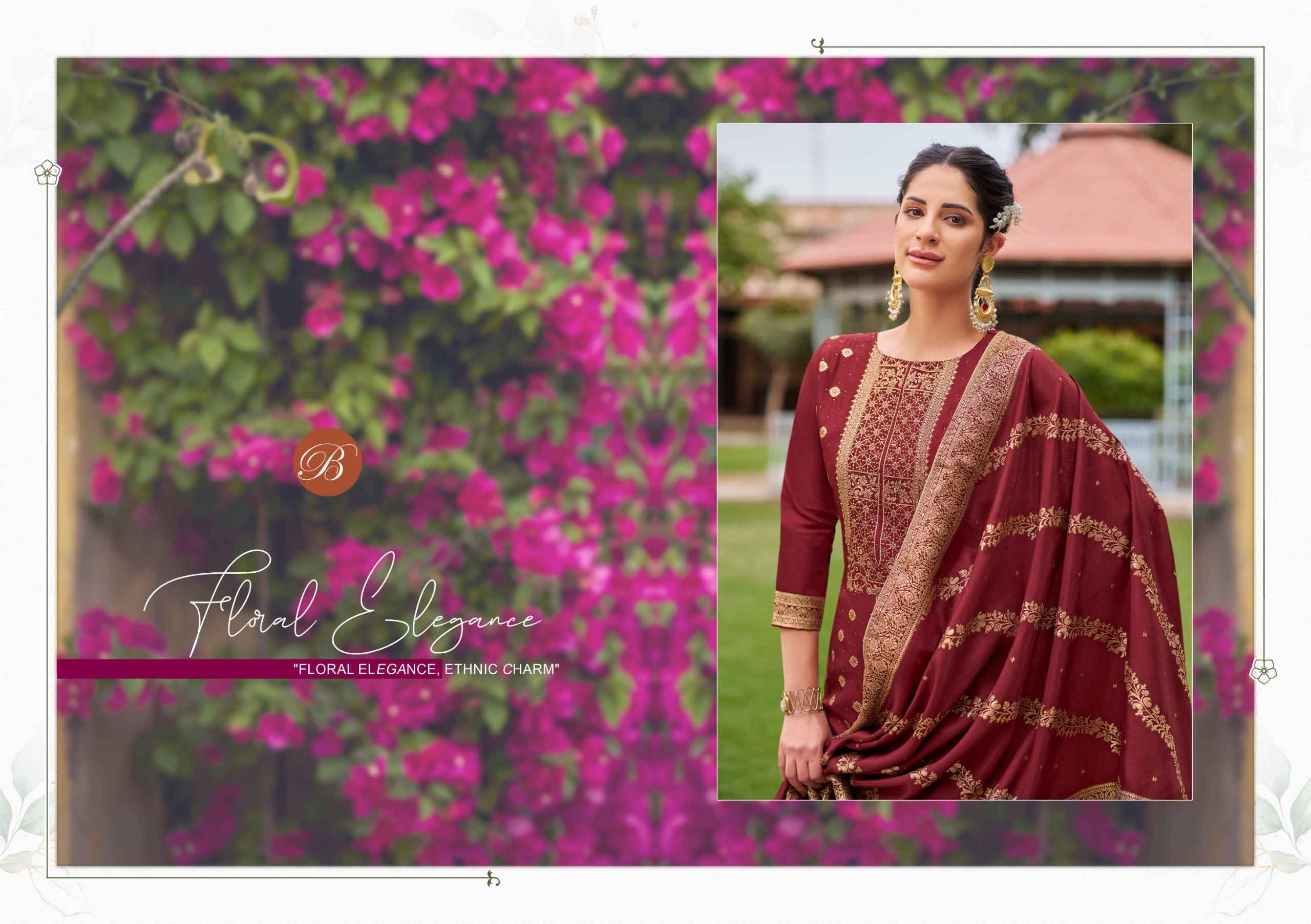 Belliza Zavira Viscose Dola Silk Dress Material 6 pcs Catalogue