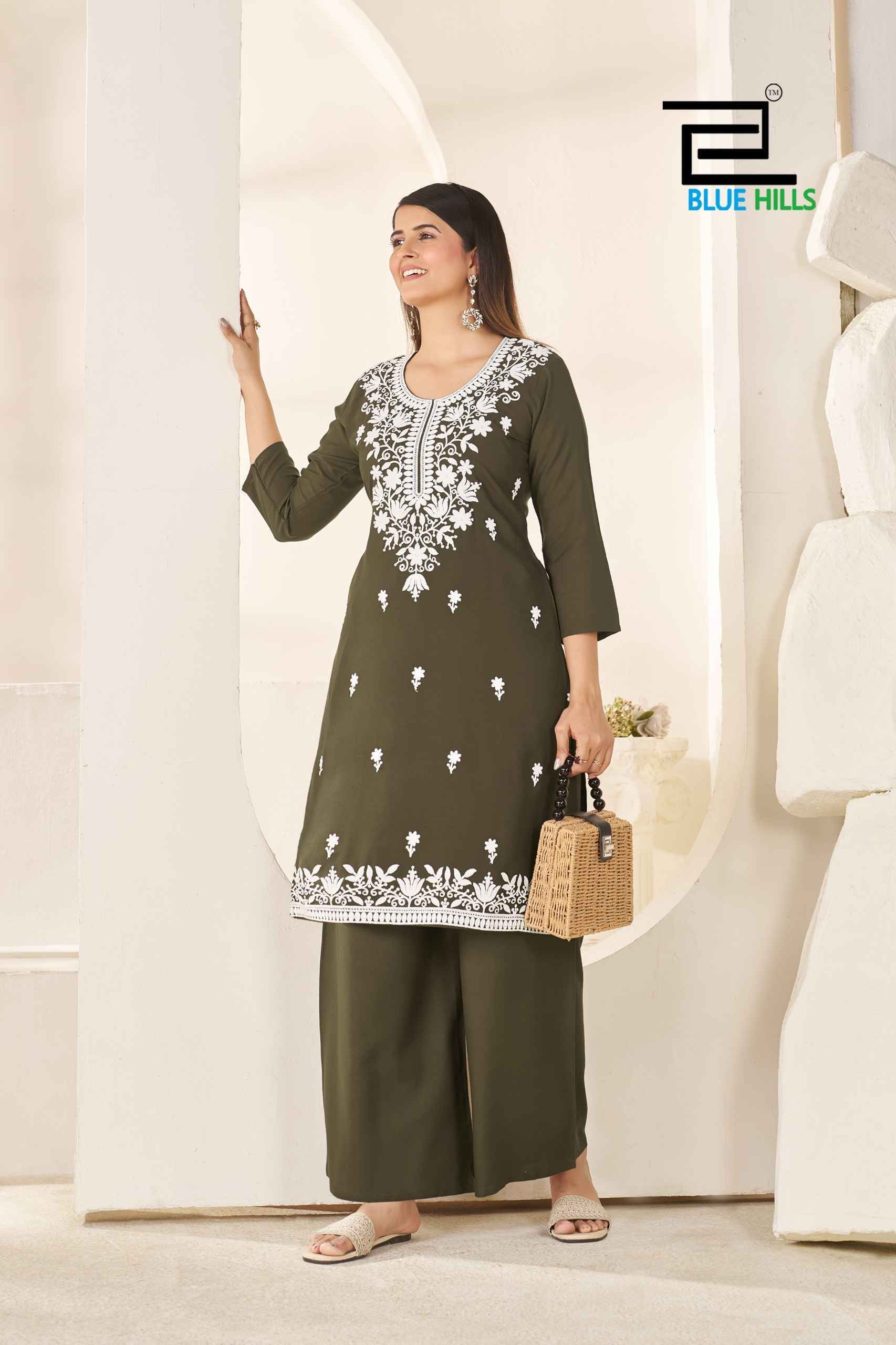Blue Hills Sherin Rayon Kurti With Plazzo 4 pcs Catalogue