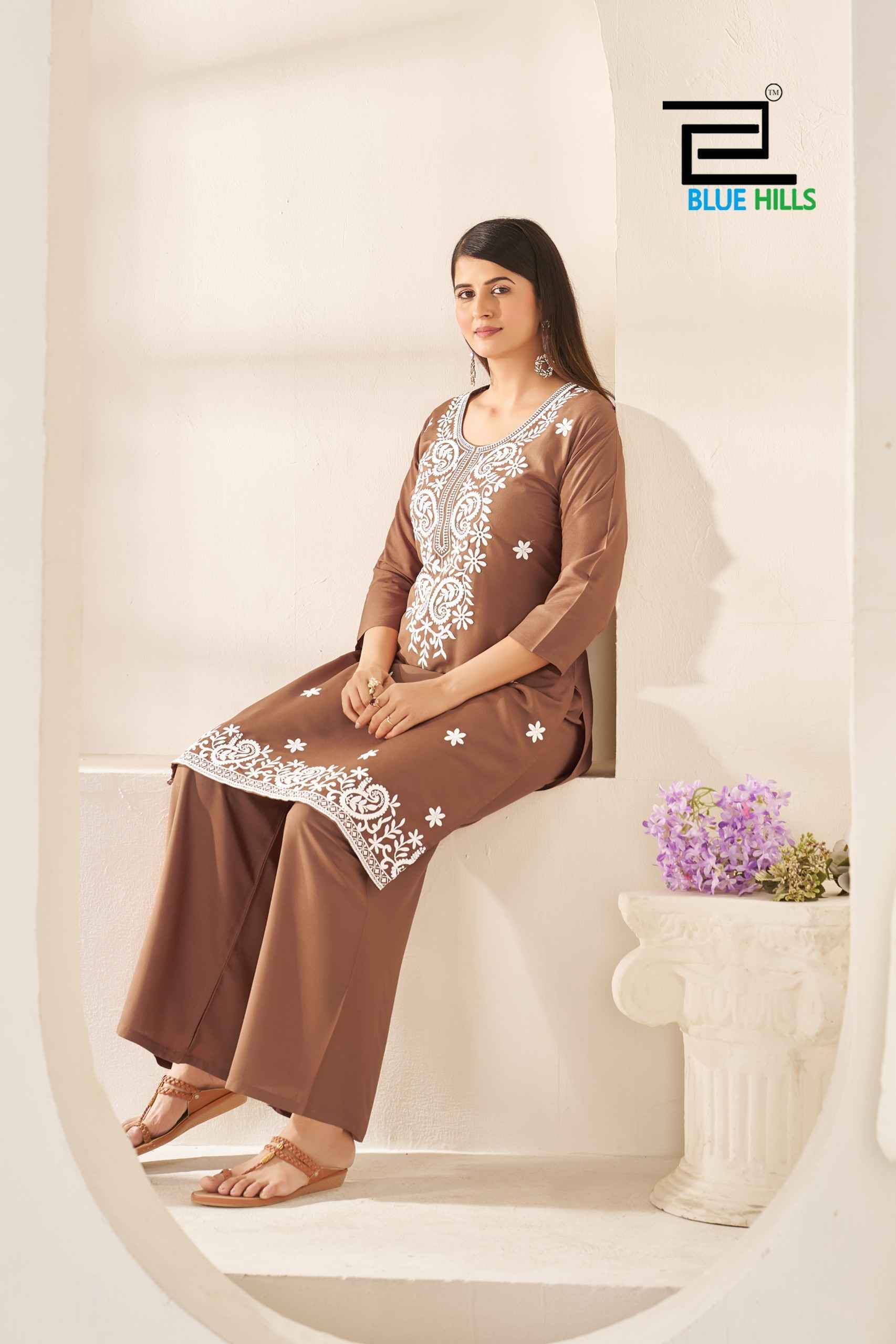 Blue Hills Sherin Rayon Kurti With Plazzo 4 pcs Catalogue