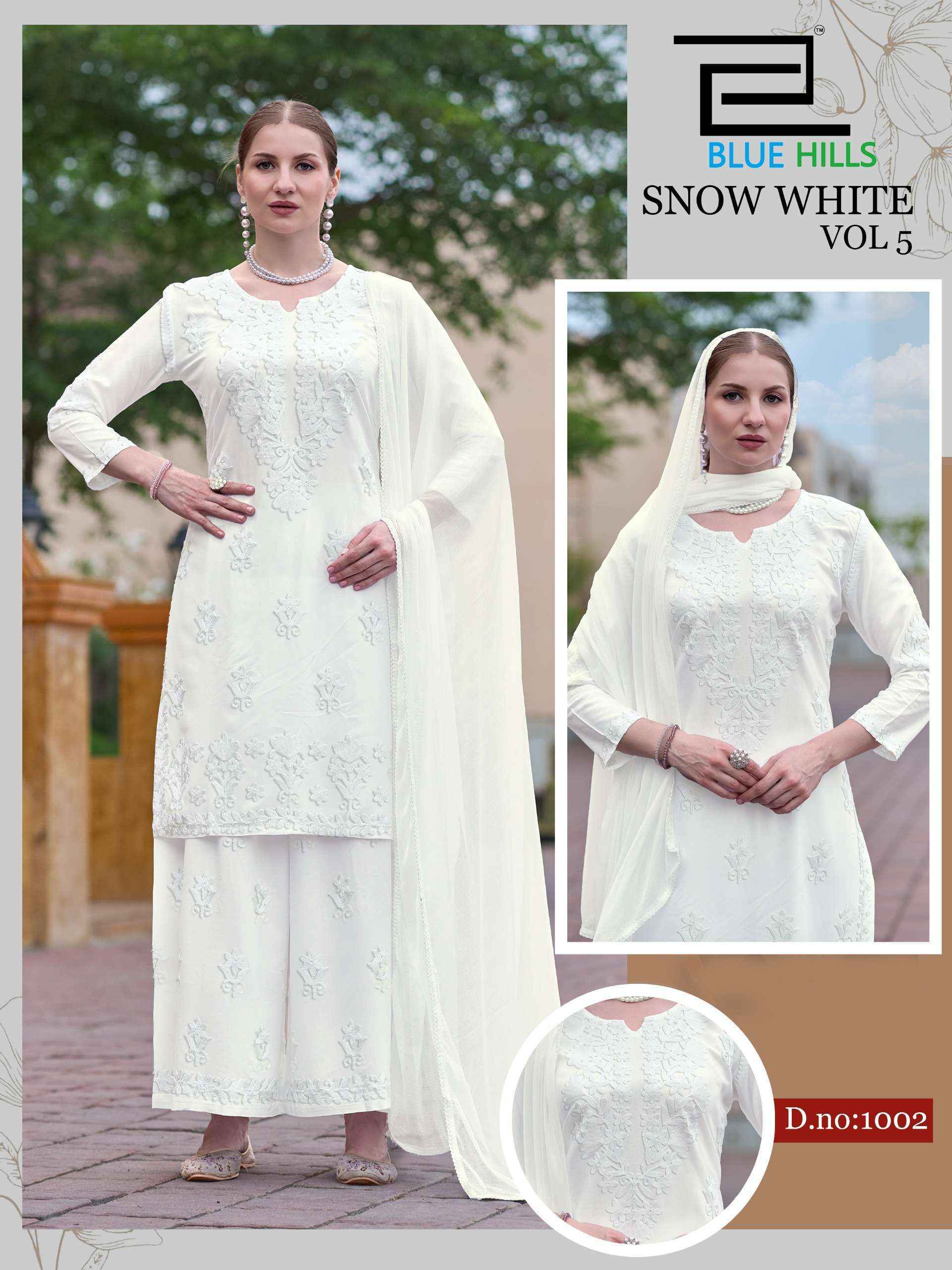 Blue Hills Snow White Vol 5 Rayon Kurti Combo 4 pcs Catalogue