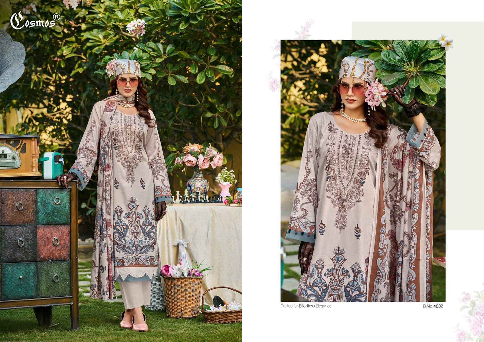 Cosmos Bliss Lawn Vol 4 Lawn Cotton Dress Material 8 pcs Catalogue