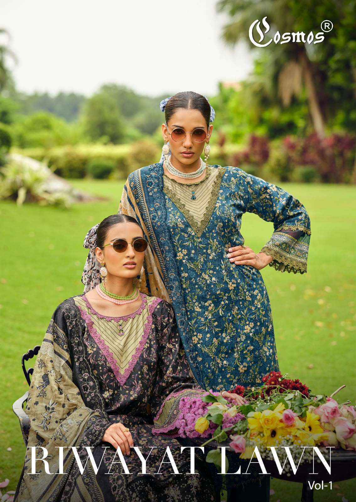 Cosmos Riwayat Vol 1 Lawn Cotton Dress Material 6 pcs Catalogue