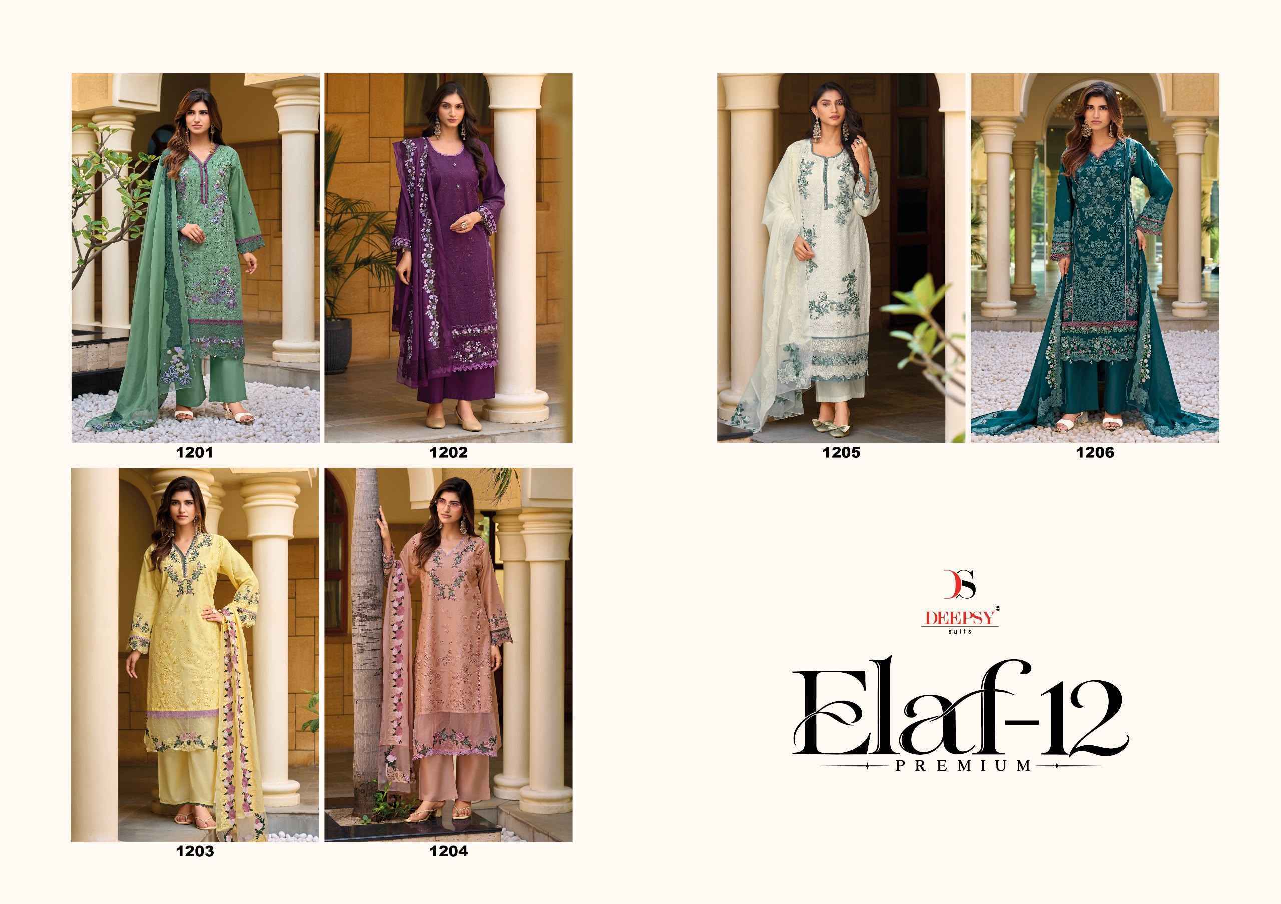 Deepsy Elaf Premium Vol 12 Cotton Dress Material 6 pcs Catalogue