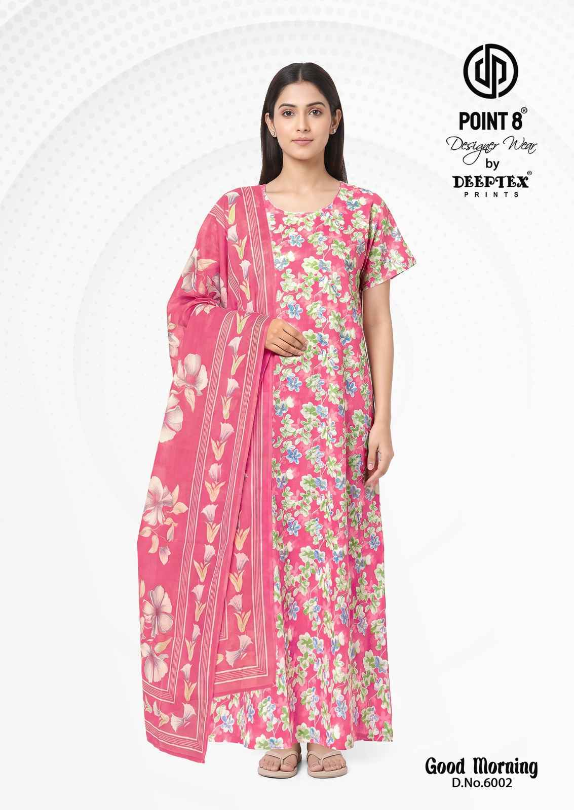 Deeptex Good Morning Vol 6 Cotton Nighty With Dupatta 10 pcs Catalogue