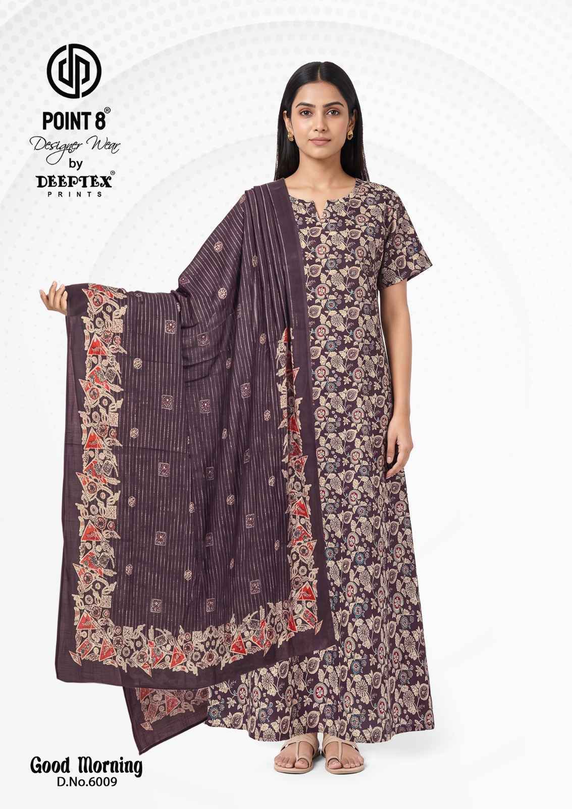 Deeptex Good Morning Vol 6 Cotton Nighty With Dupatta 10 pcs Catalogue