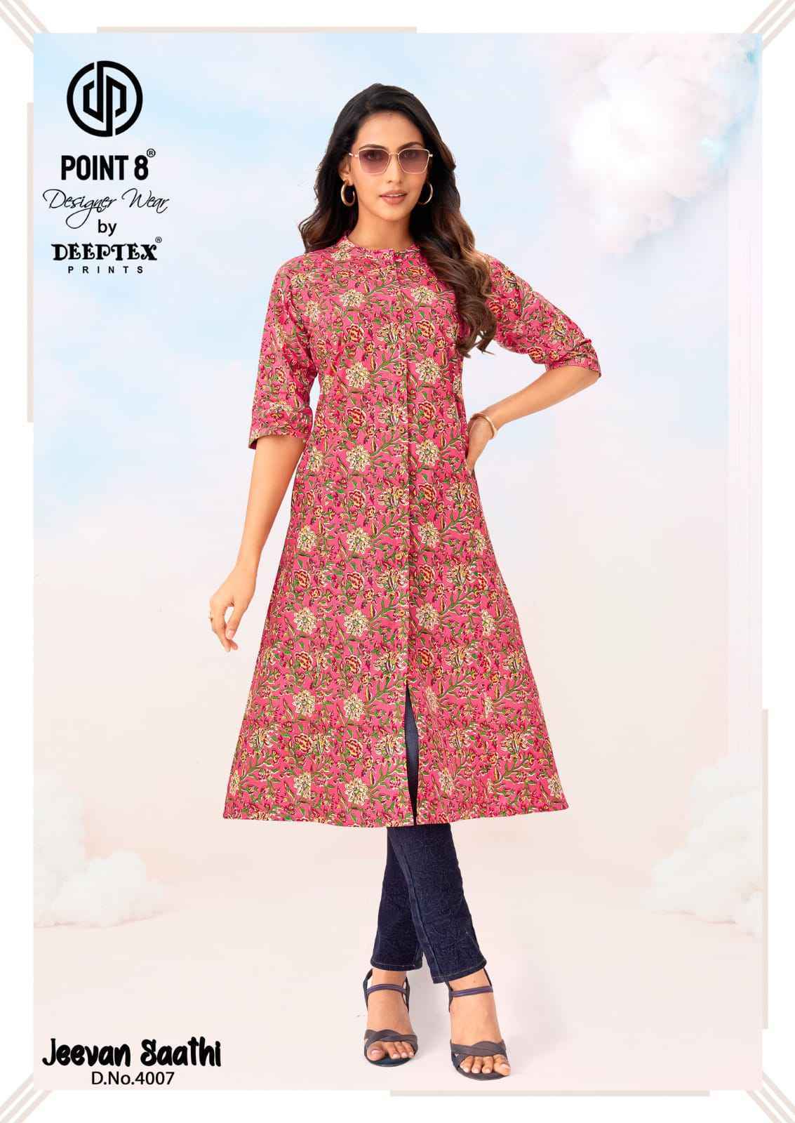 Deeptex Jeevan Sathi Vol 4 Long Cotton Kurti 10 pcs Catalogue